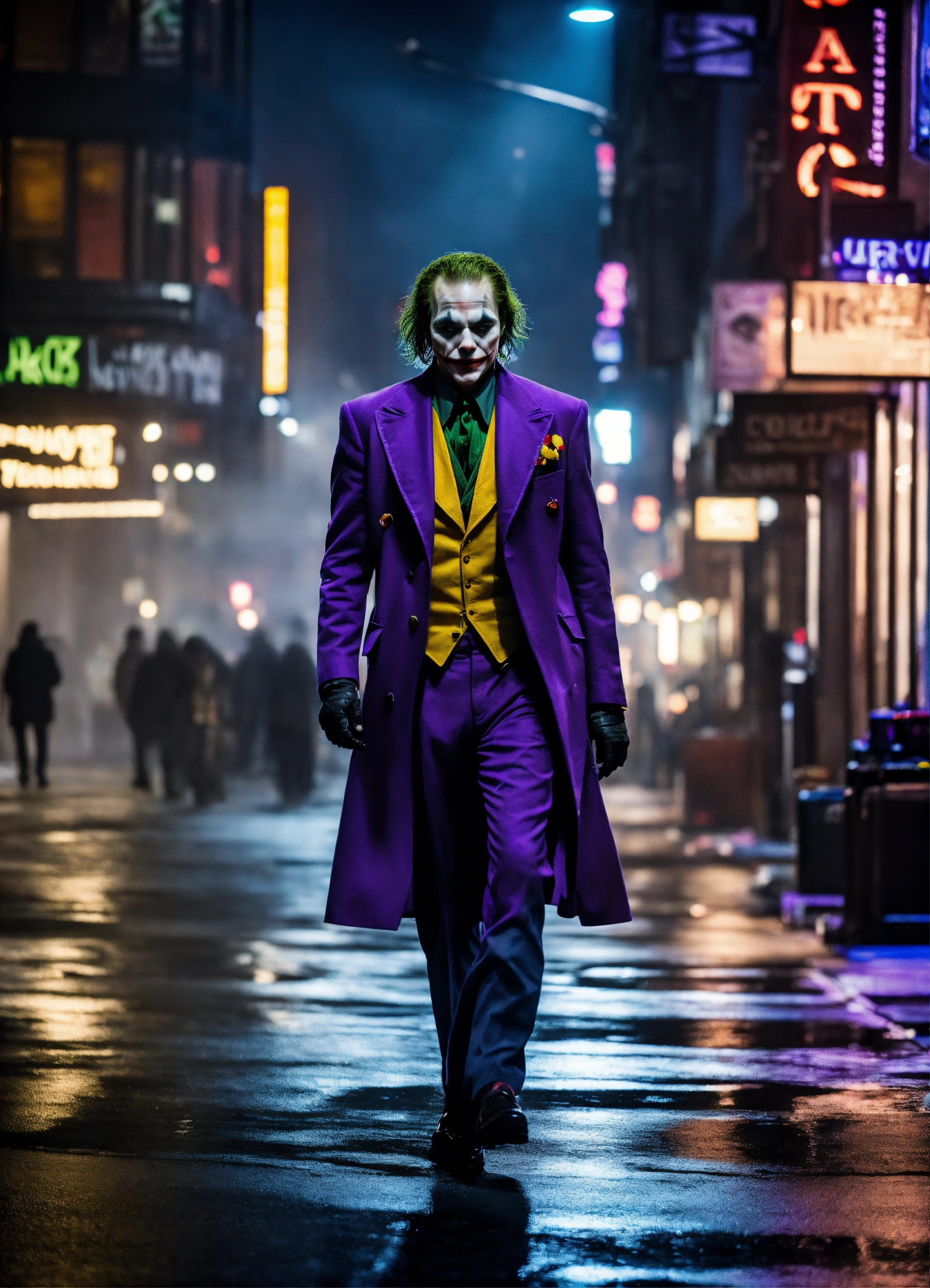 Lexica - The joker walking through streets of new york, stunning photo ...
