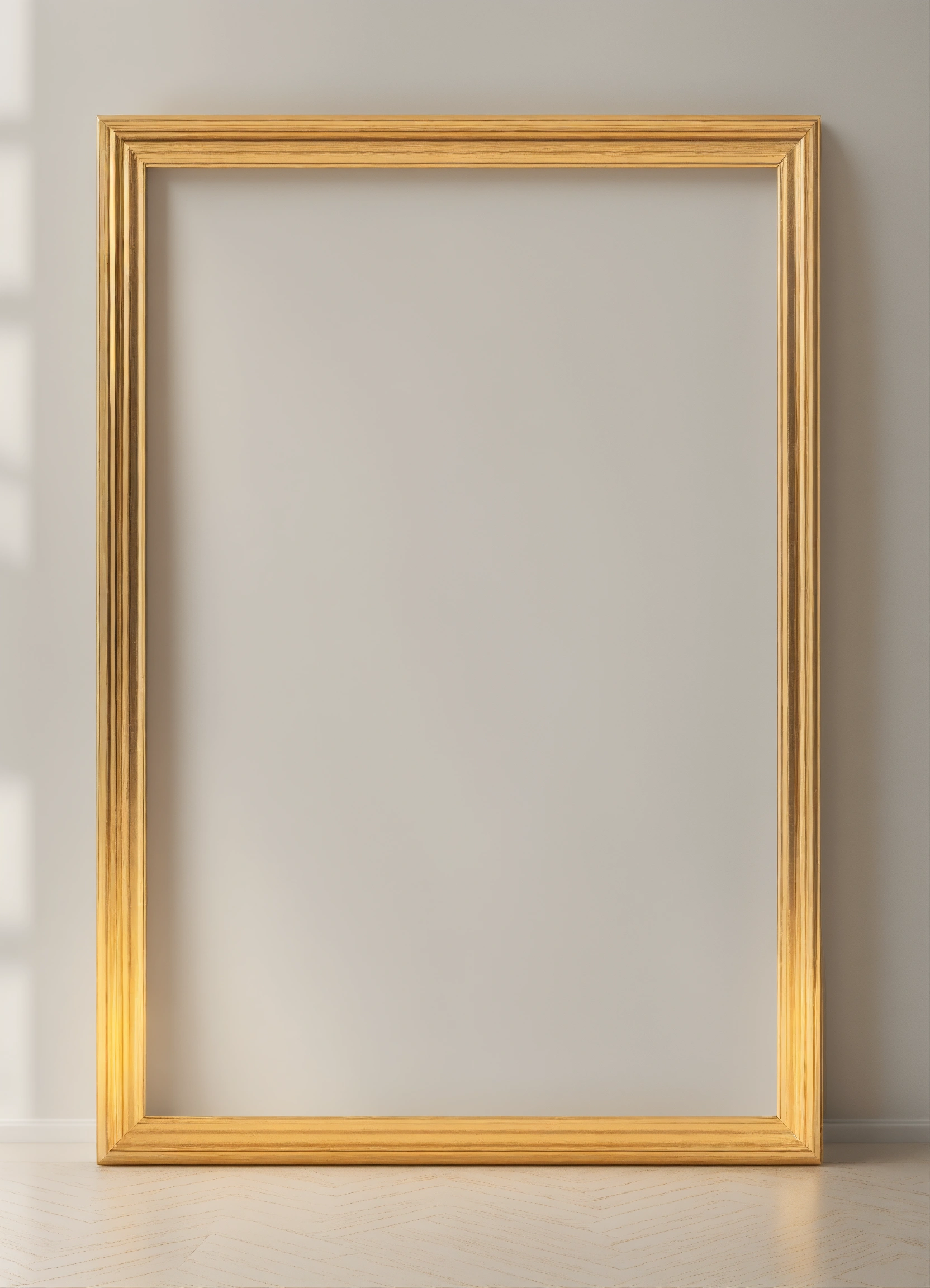 Lexica - Simple gold Frame Mockup, white backround, 4k