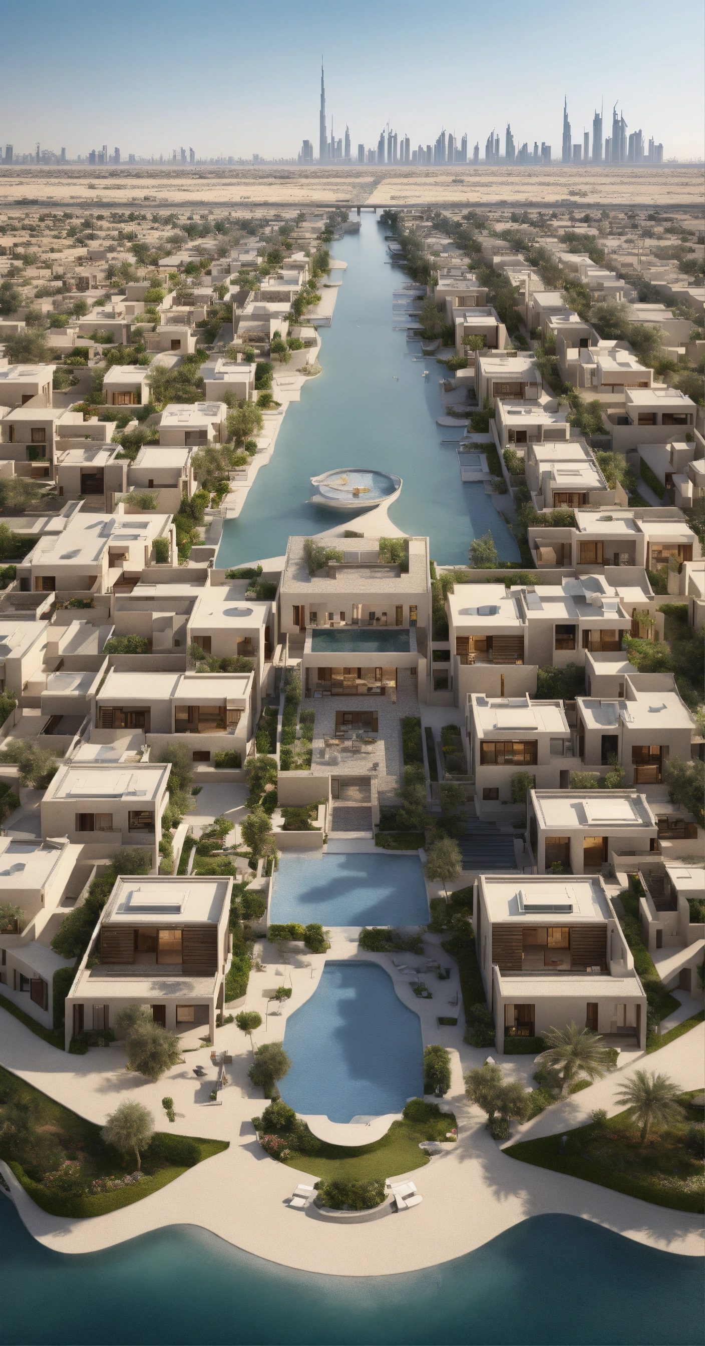 Lexica - Aerial RENDER OF a group of houses in Dubai made by all the ...