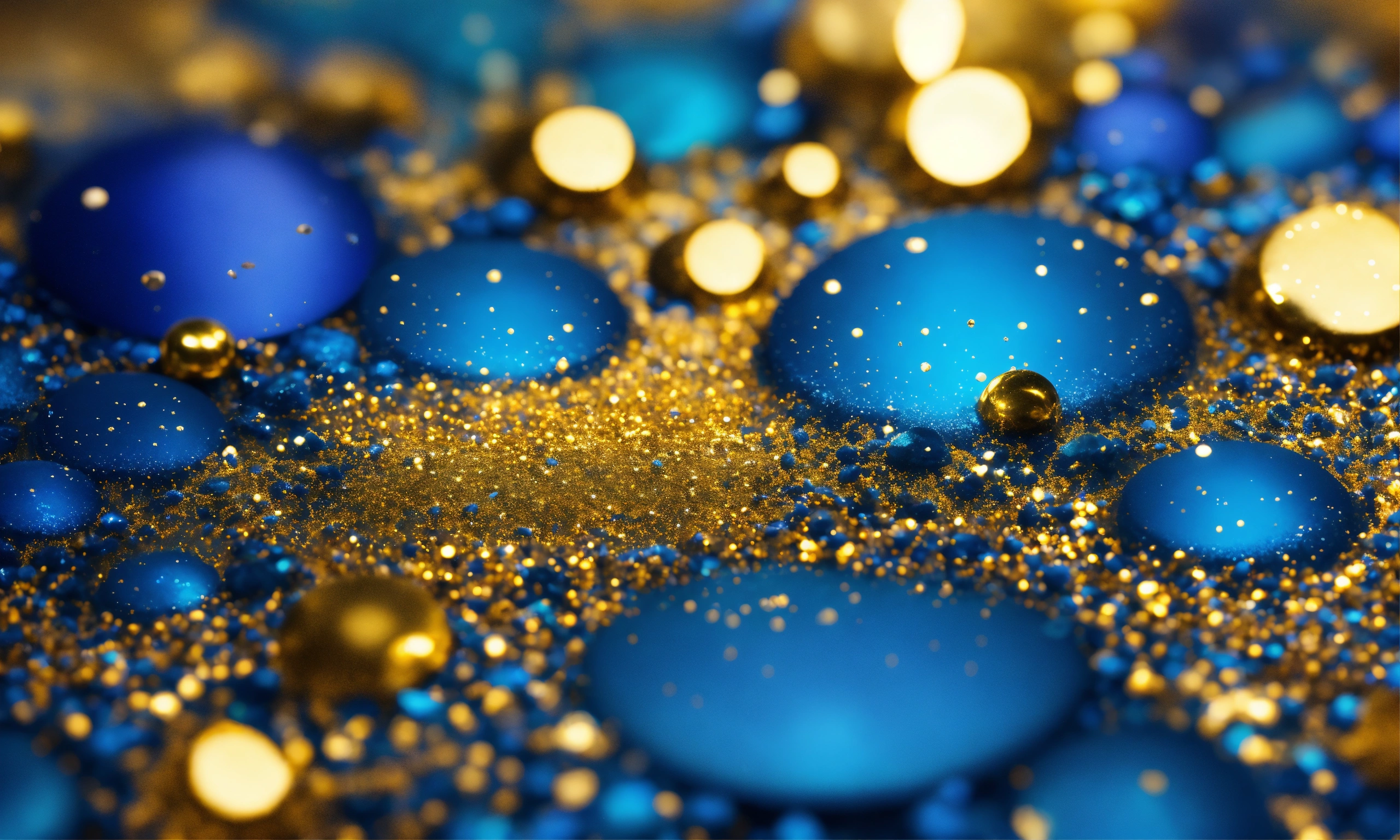 Lexica - Blue shimmering particles and gold shimmering particles flying ...