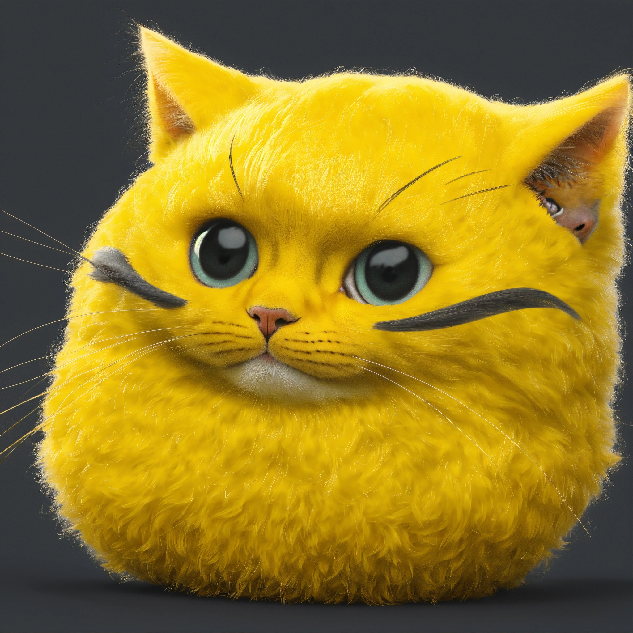 Lexica - Yellow blob-like cat, masterpiece, best quality, cloudy gray ...