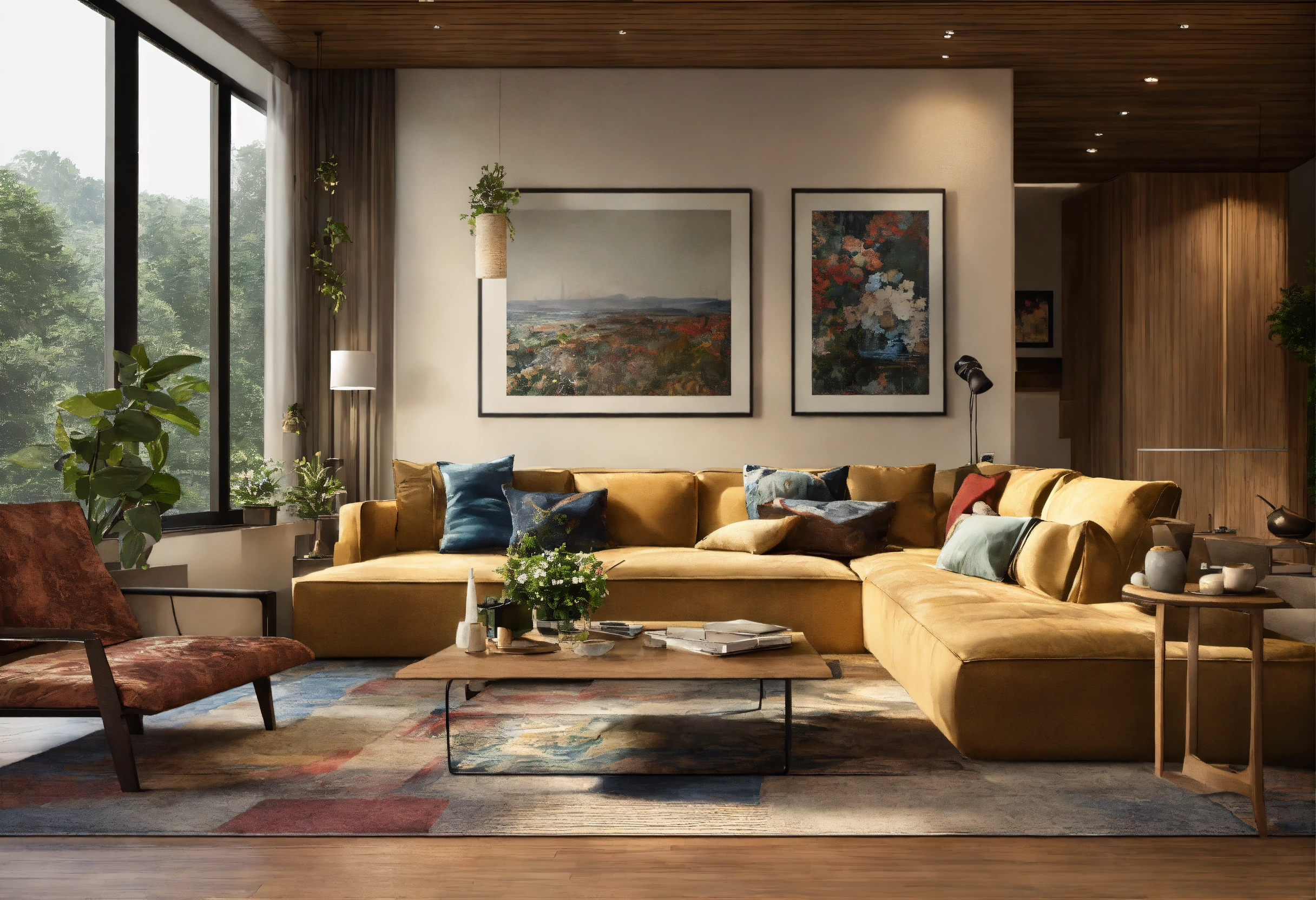 Lexica - Create a realistic picture of a modern living room for me