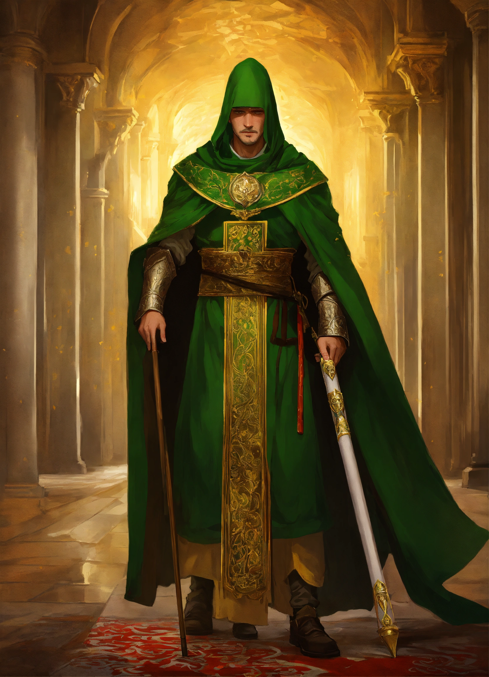 Lexica - Cover for the book in a fantasy style.. A man is tired, sick ...