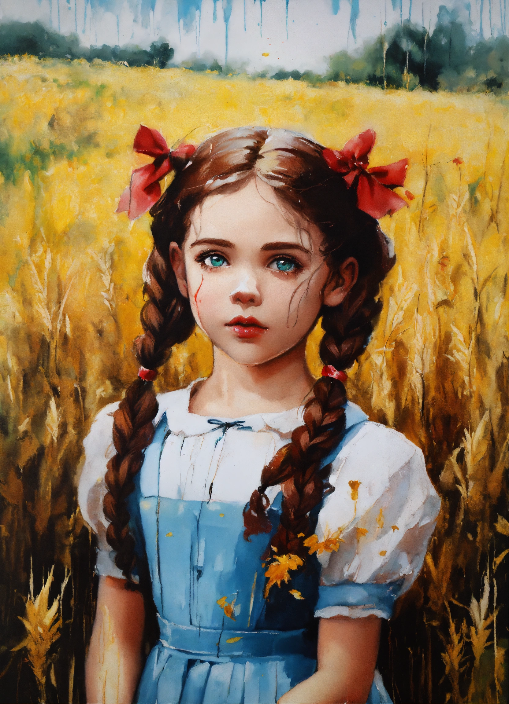 Lexica - Mixed media oil painting of a beautiful adorable Dorothy from ...