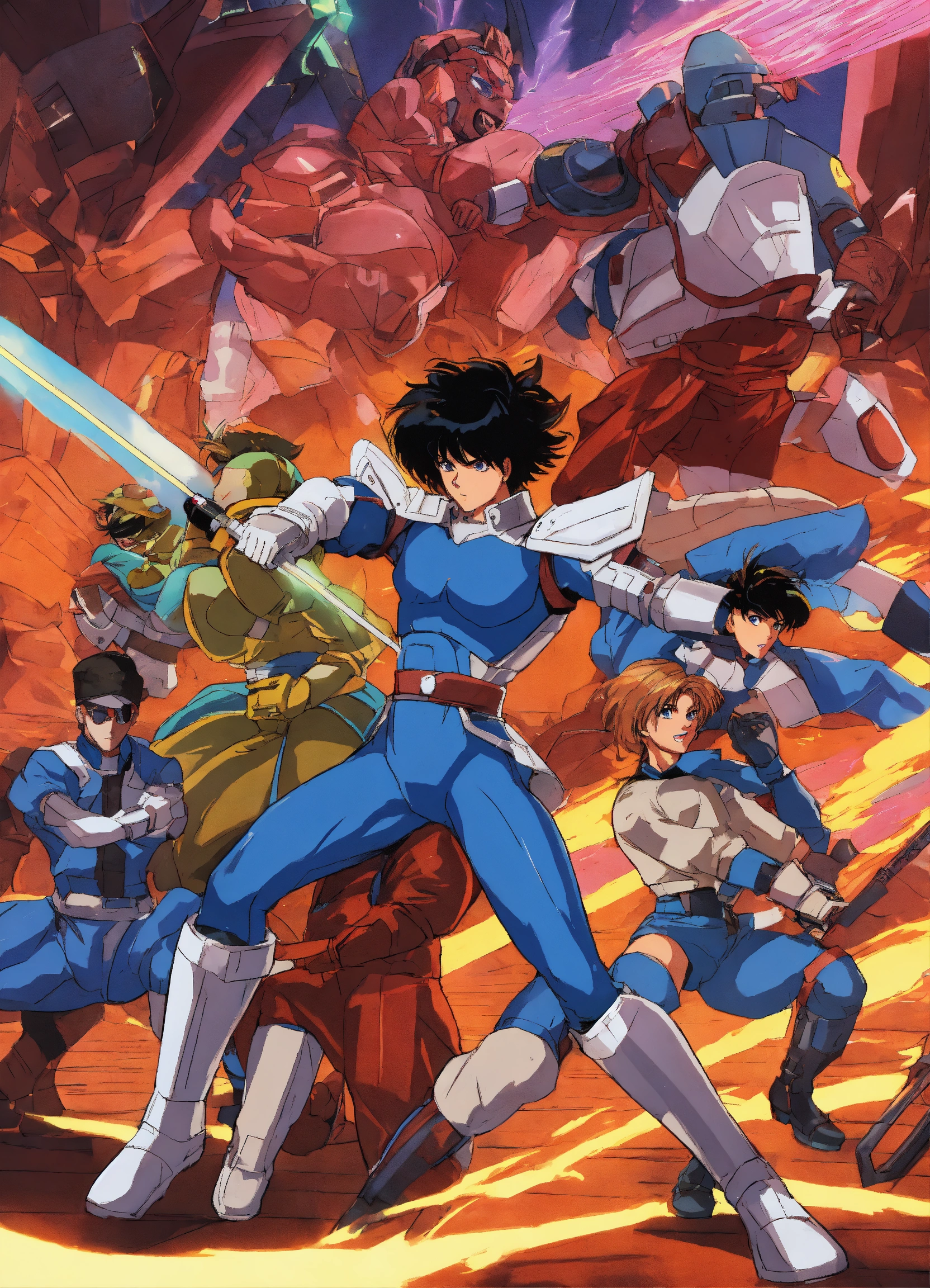 Lexica - 80s anime android human minority characters fighting
