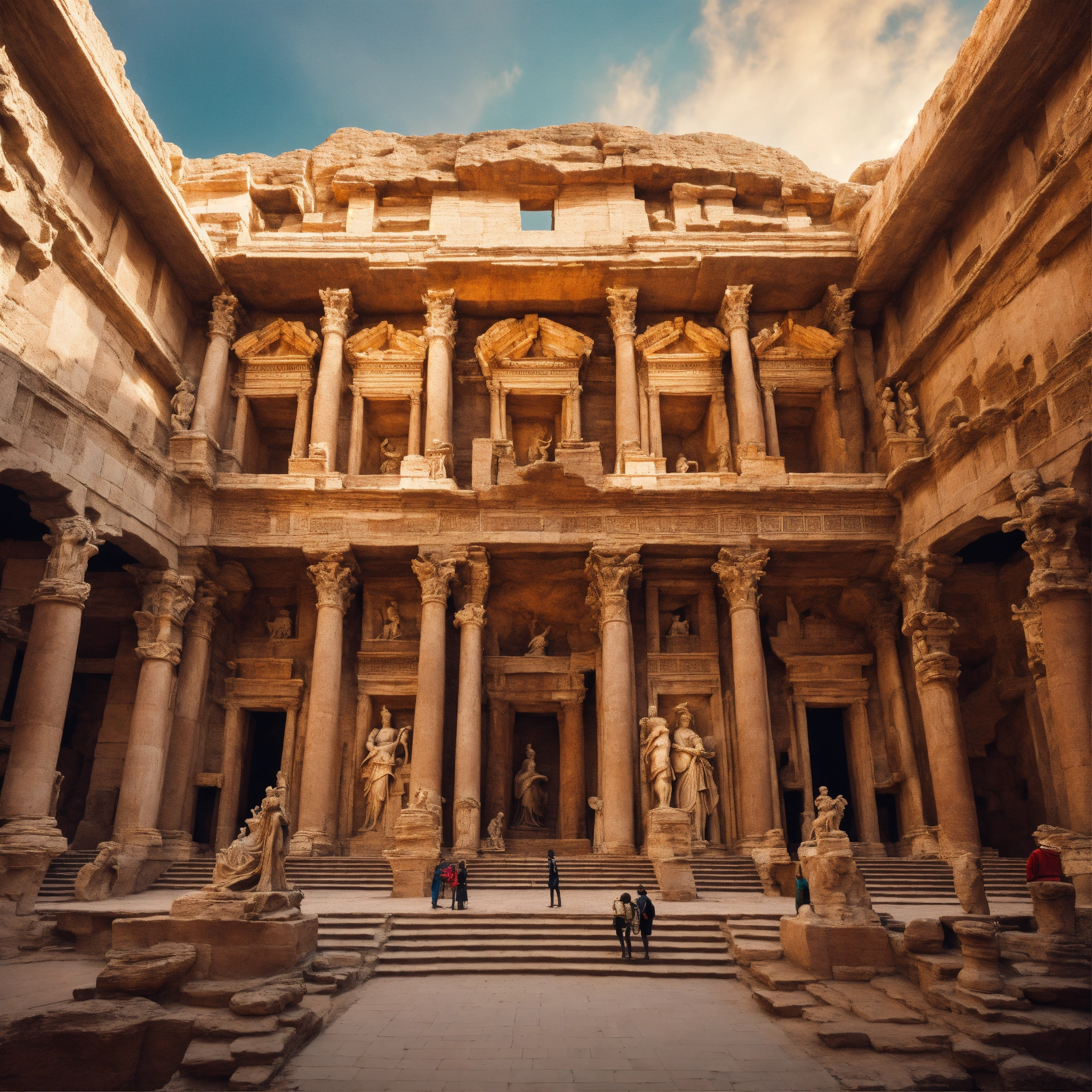 Lexica - Gigantic magnificent futuristic facade of a palace, with ...