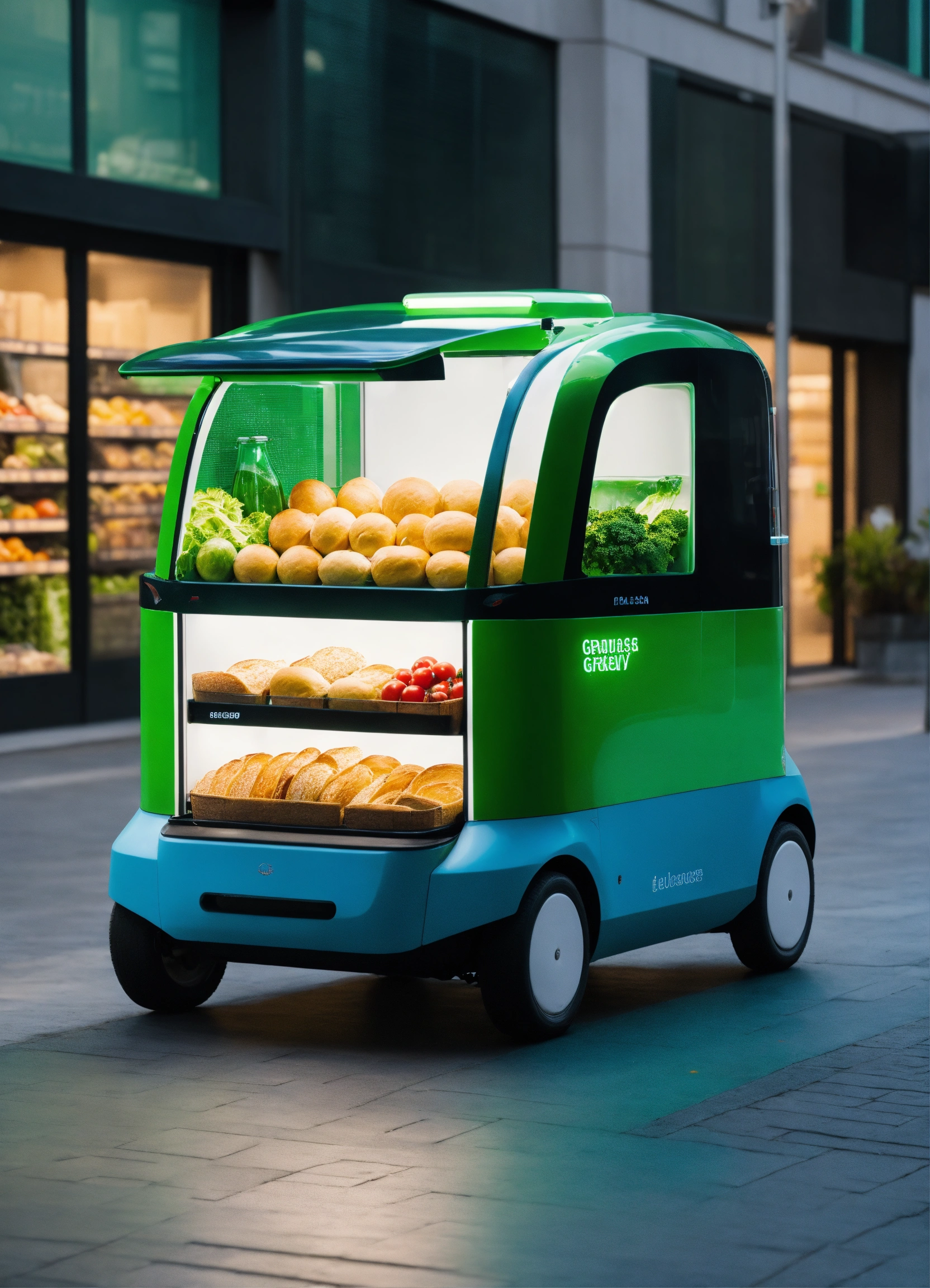 Lexica - Driverless Grocery Delivery Vehicle. Milk, Bread, Vegetables ...