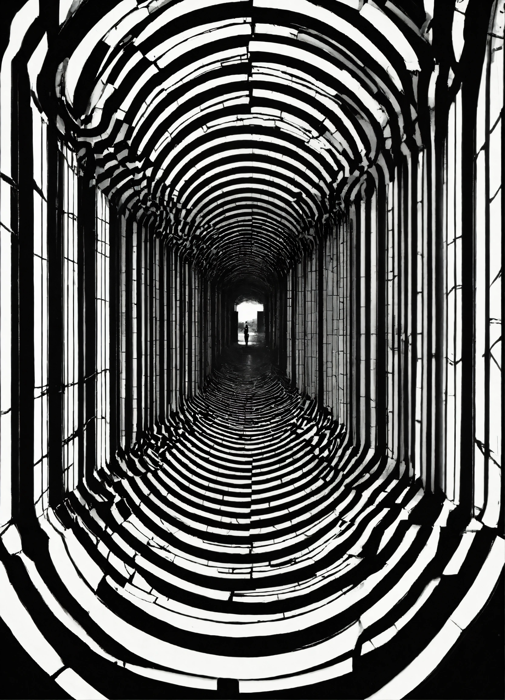 Lexica - Optical illusion, black and white, reflections