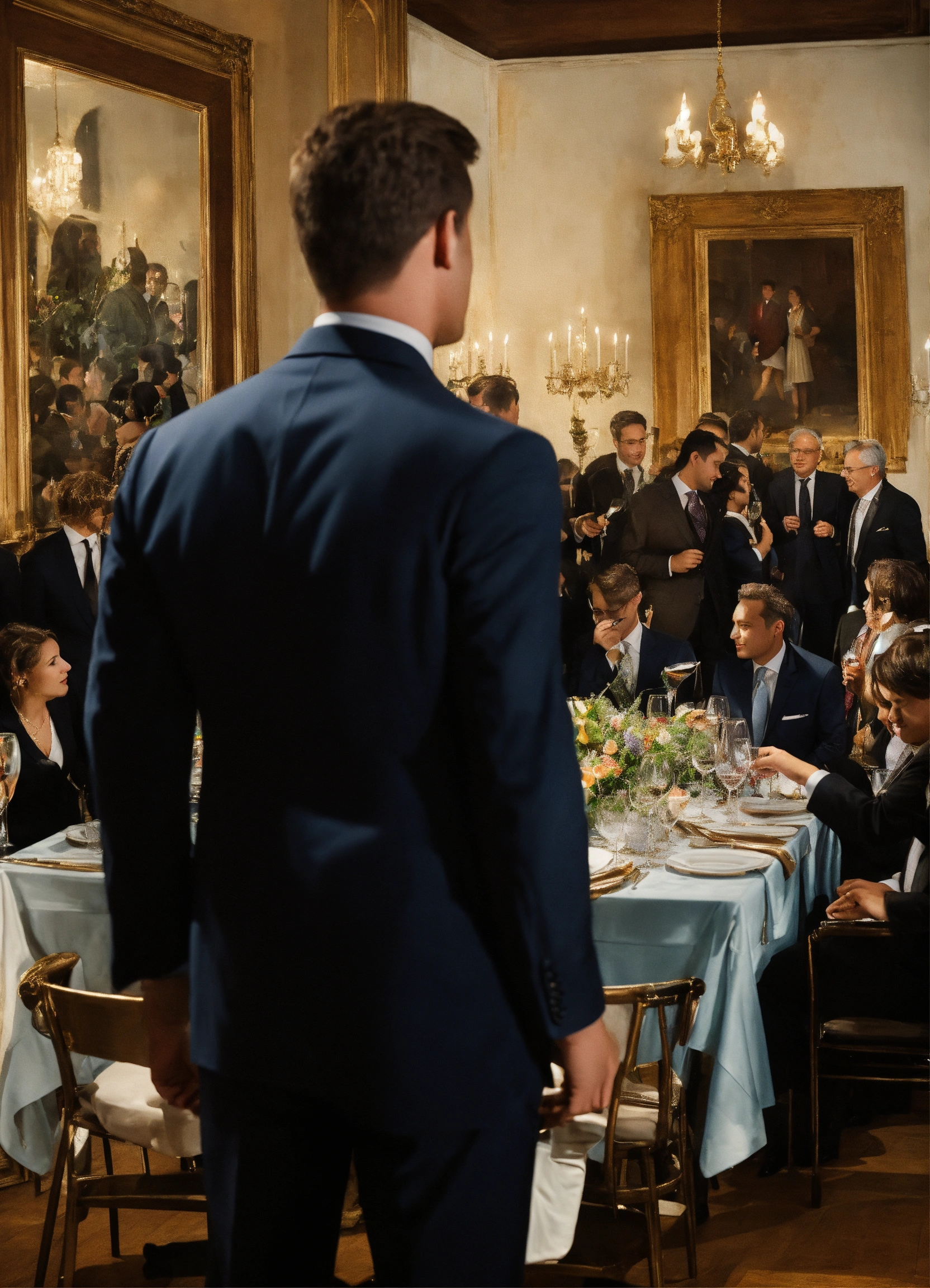 Lexica - The image features a man wearing a suit and tie, standing in ...