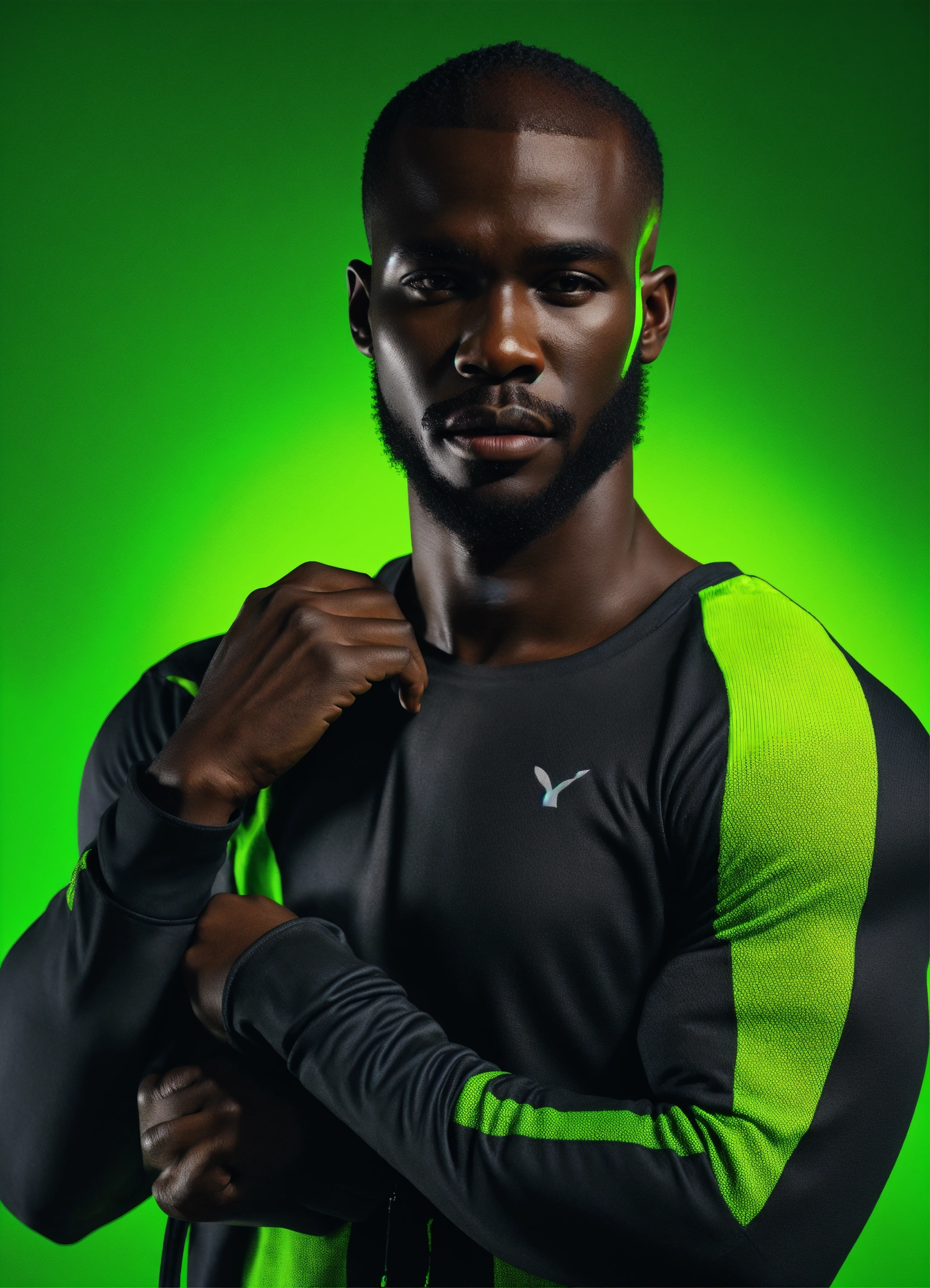 Lexica - An african man black fitness wear, studio photo, hyper ...