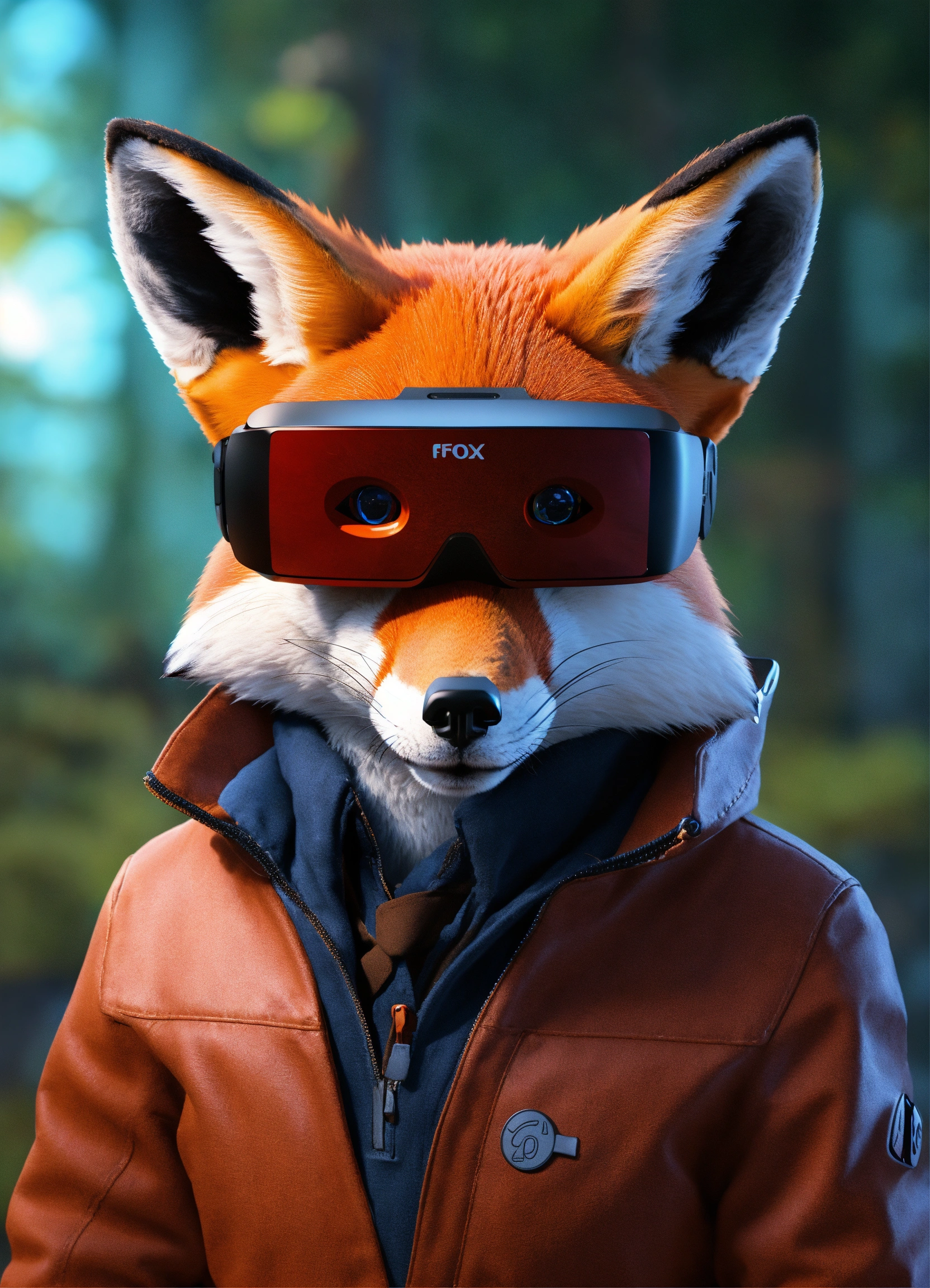 Lexica - A smart fox wearing a quest 3 vr glasses, unreal engine, 4k