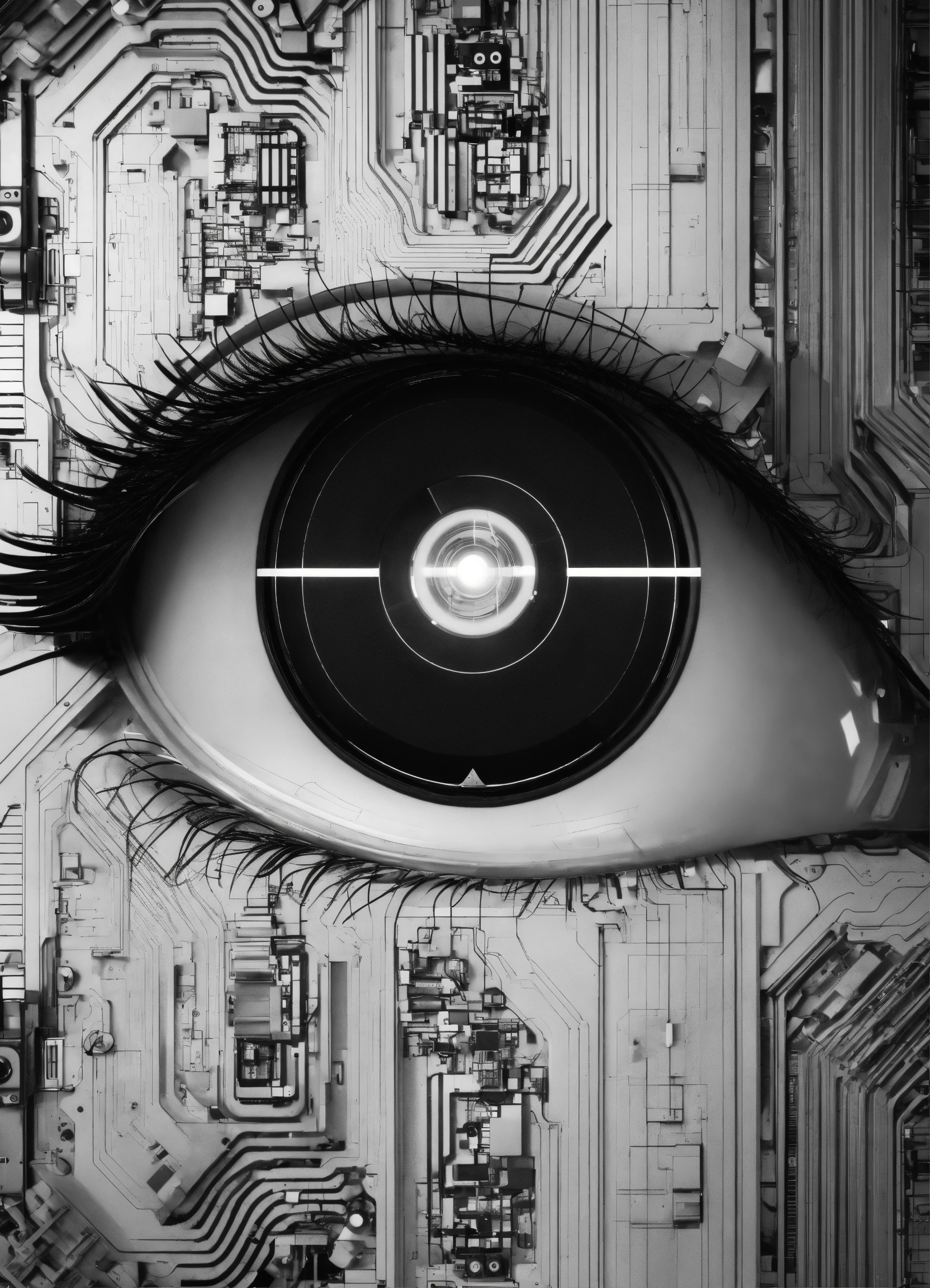 Lexica - Technological eye, minimalist, black and white