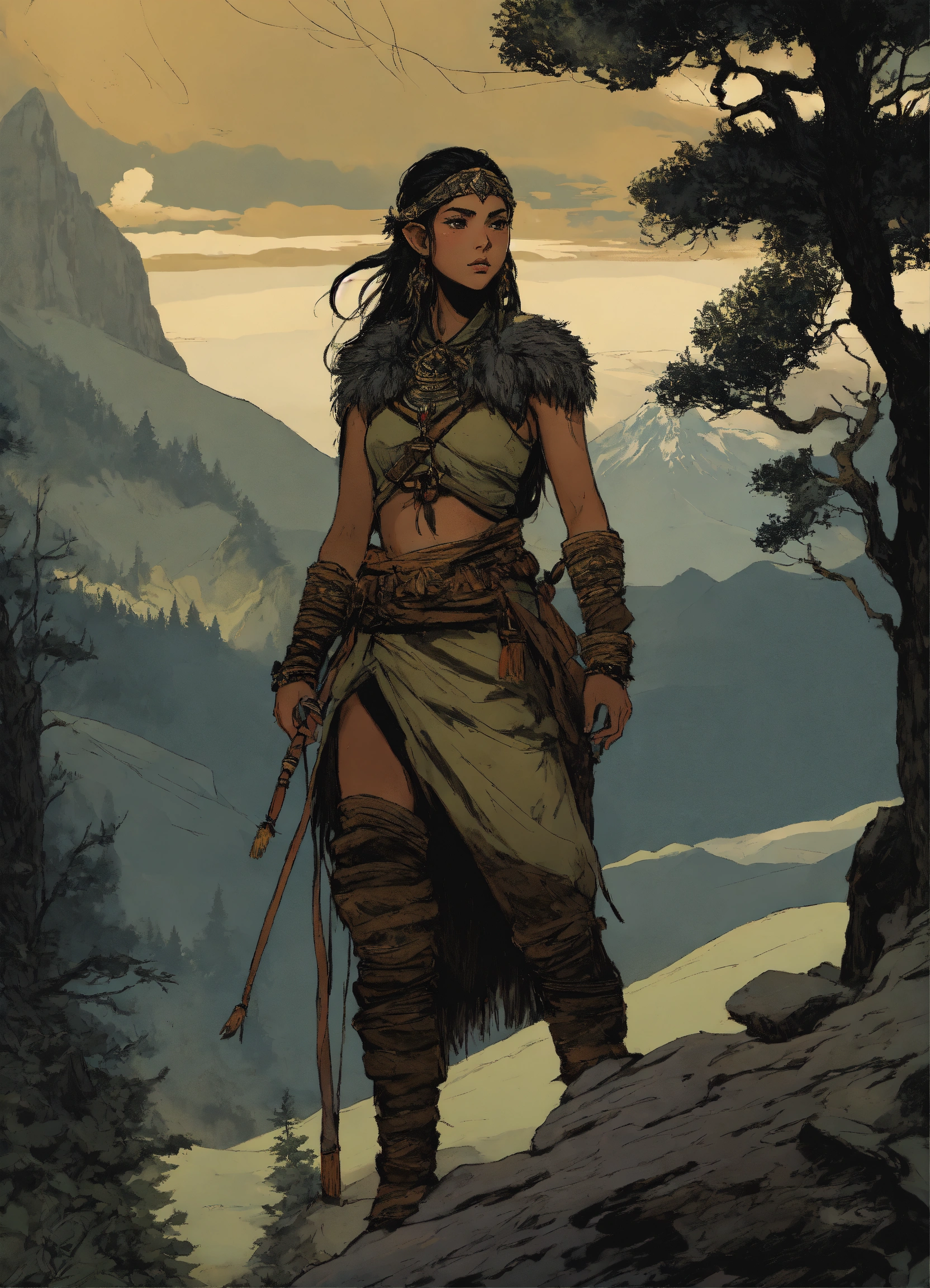 Lexica - Illustration of a young elf woman in the style of Bernie ...