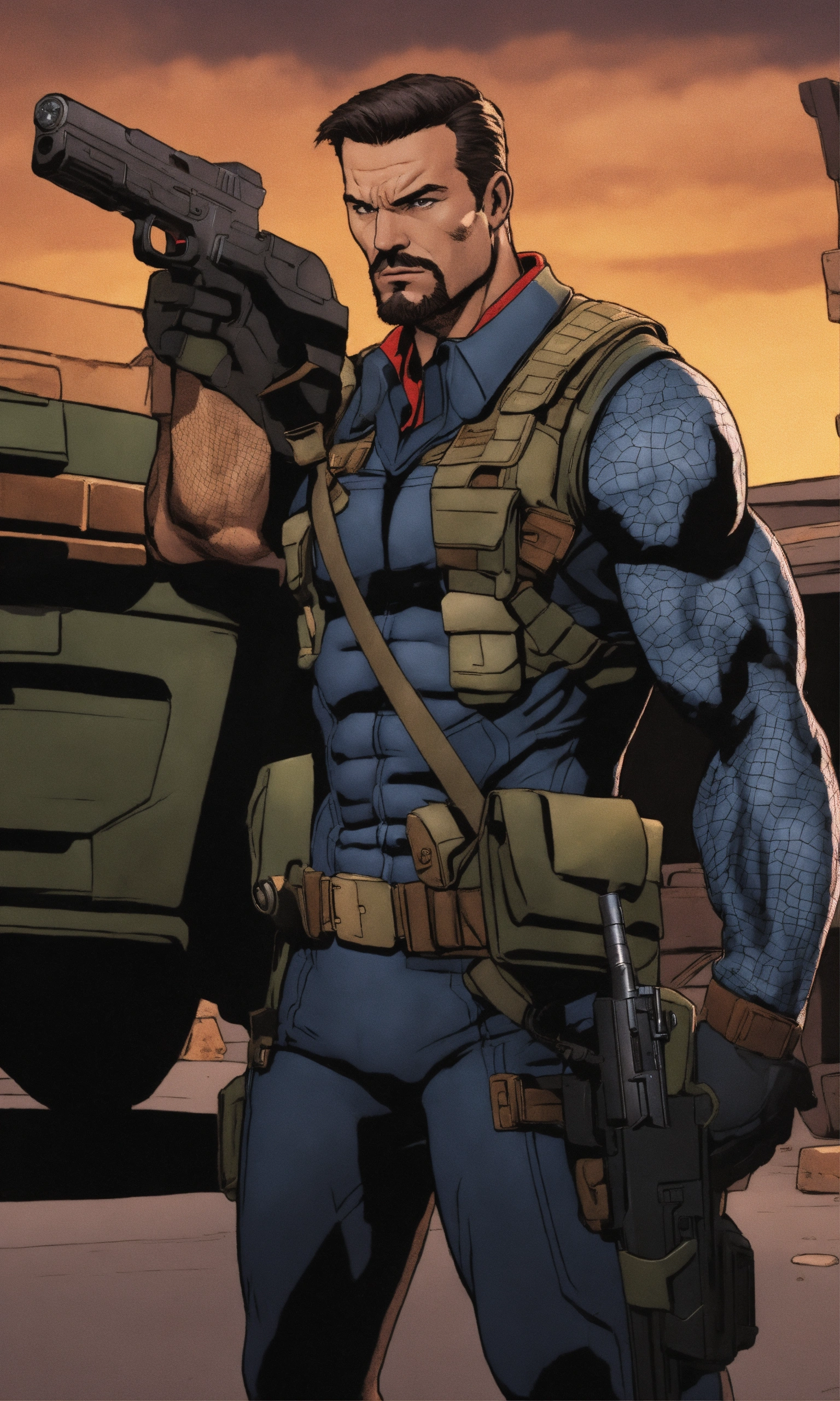 Lexica - Marvel diamondback with a gun animated without words or logos