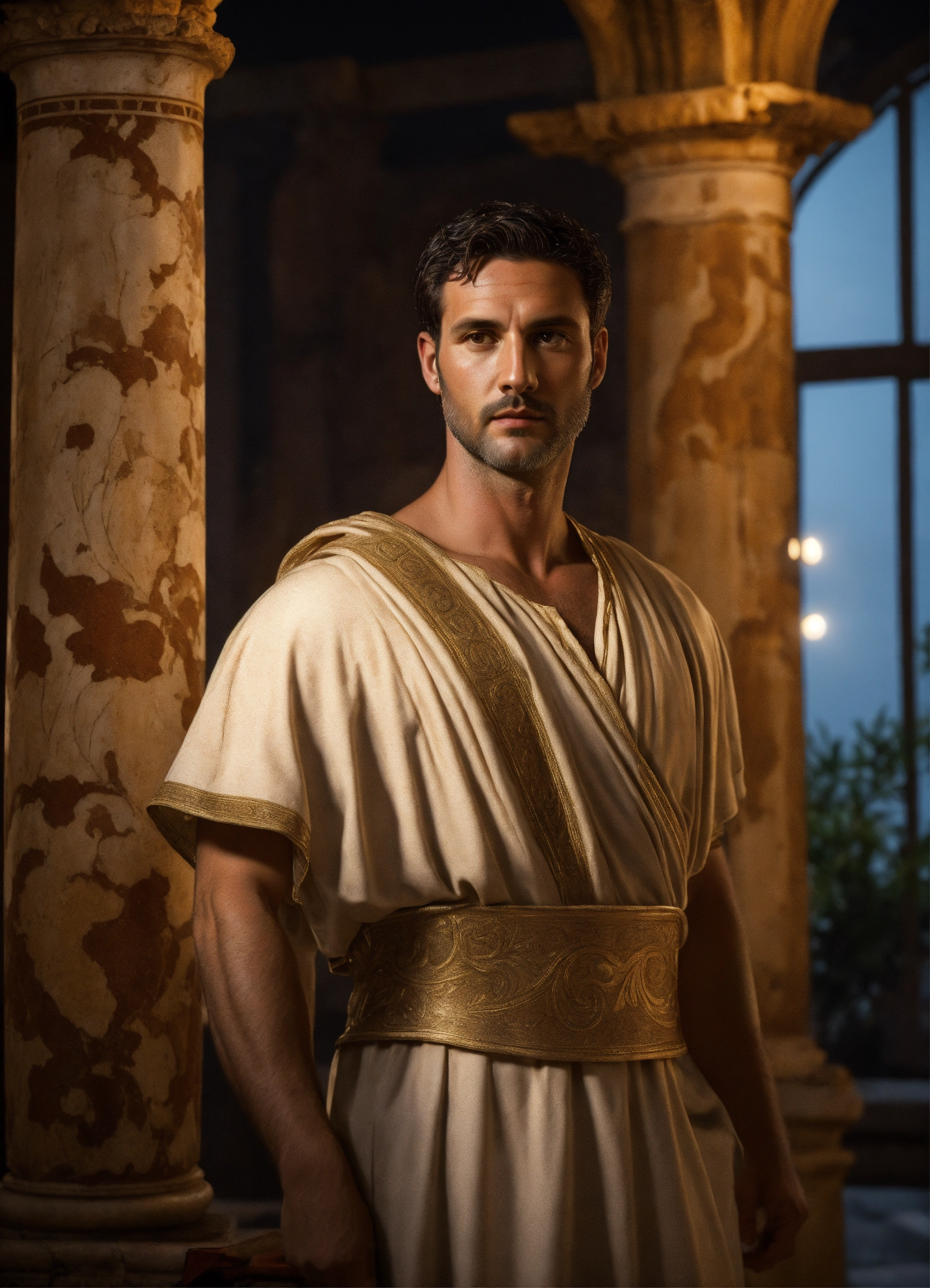 Lexica - A young rich handsome roman man wearing a light-colored tunic ...