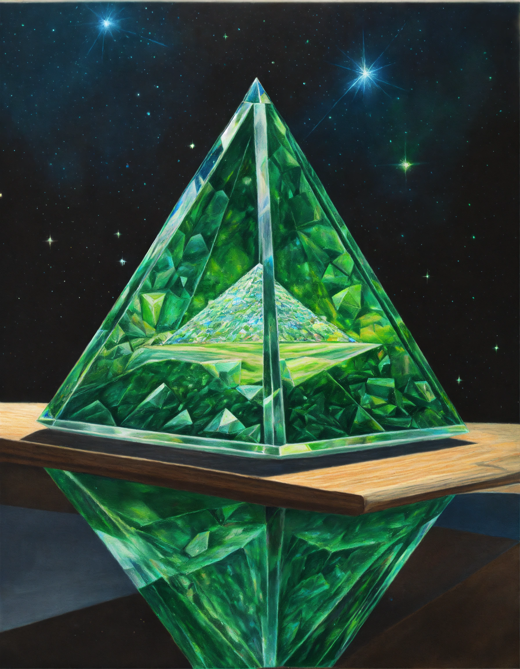 Lexica - Realistic colored pencil drawing of a green transparent ...