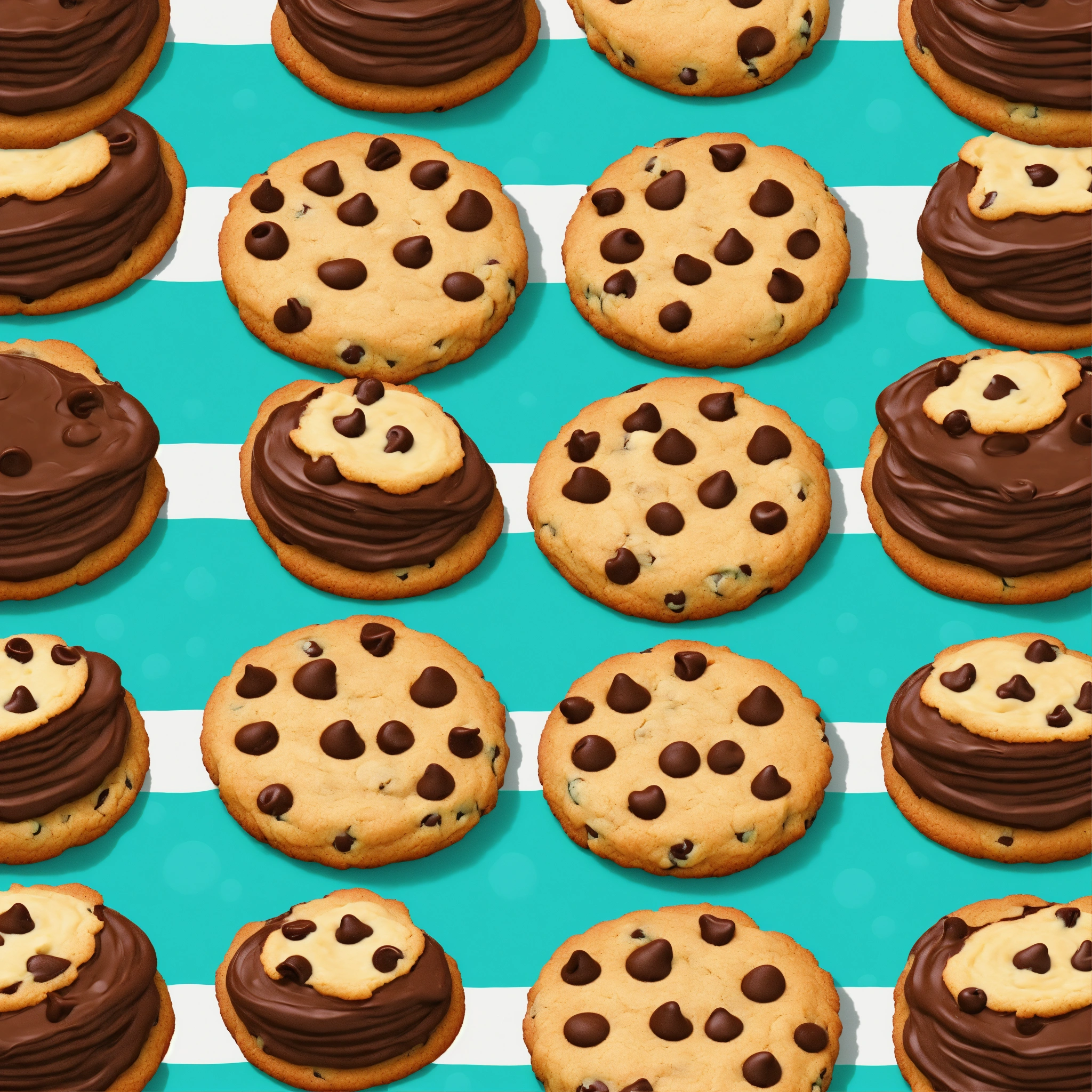 Lexica - Repeating pattern of chocolate chip cookies scattered on a ...