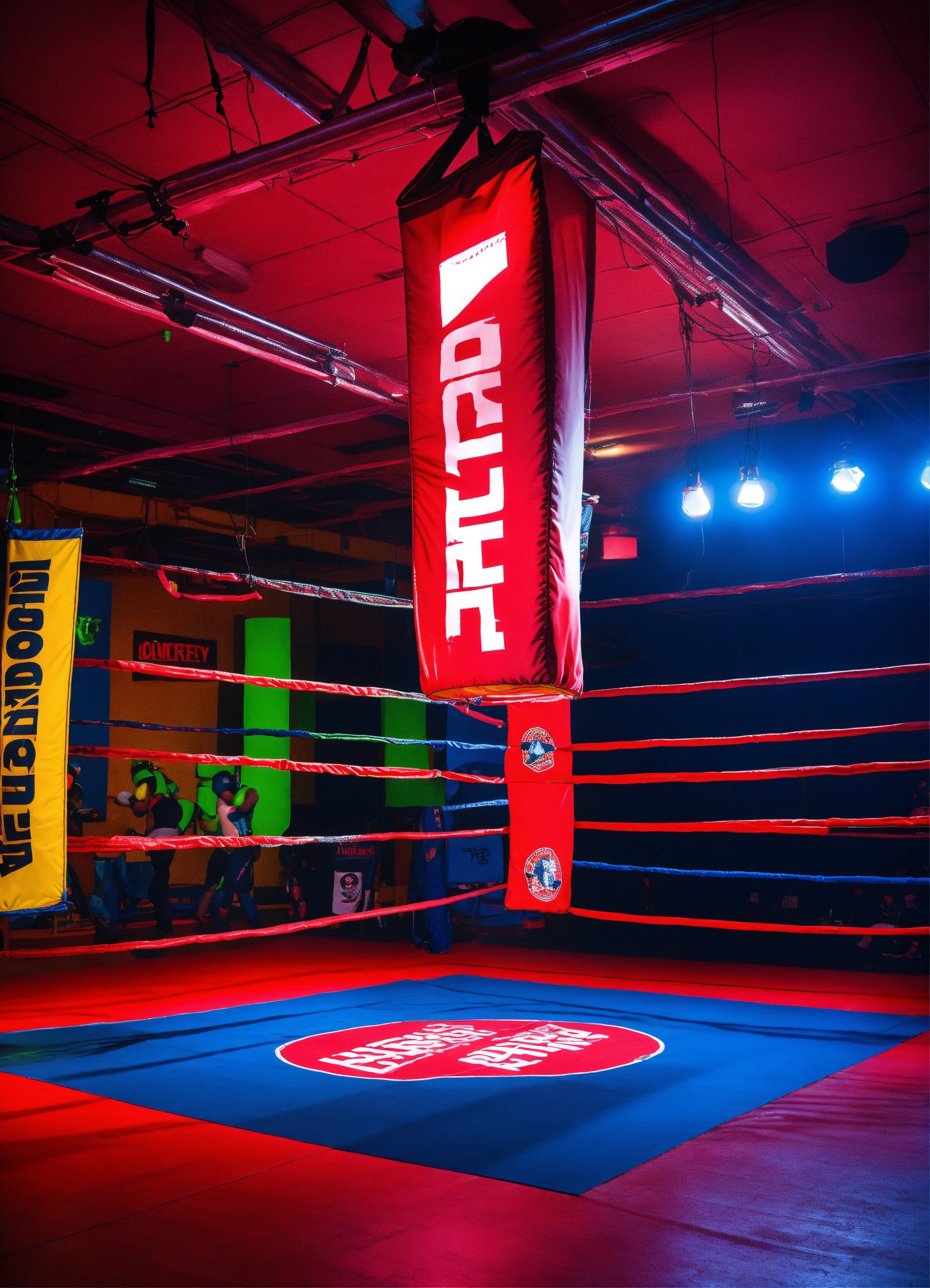 Lexica - The boxing ring is a bright, spacious area with gleaming ...