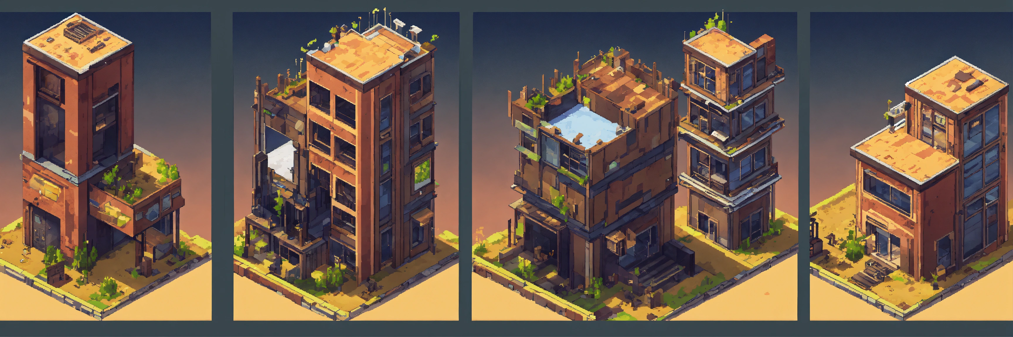 Lexica - Isometric. short to tall Upgrade progression of a post ...