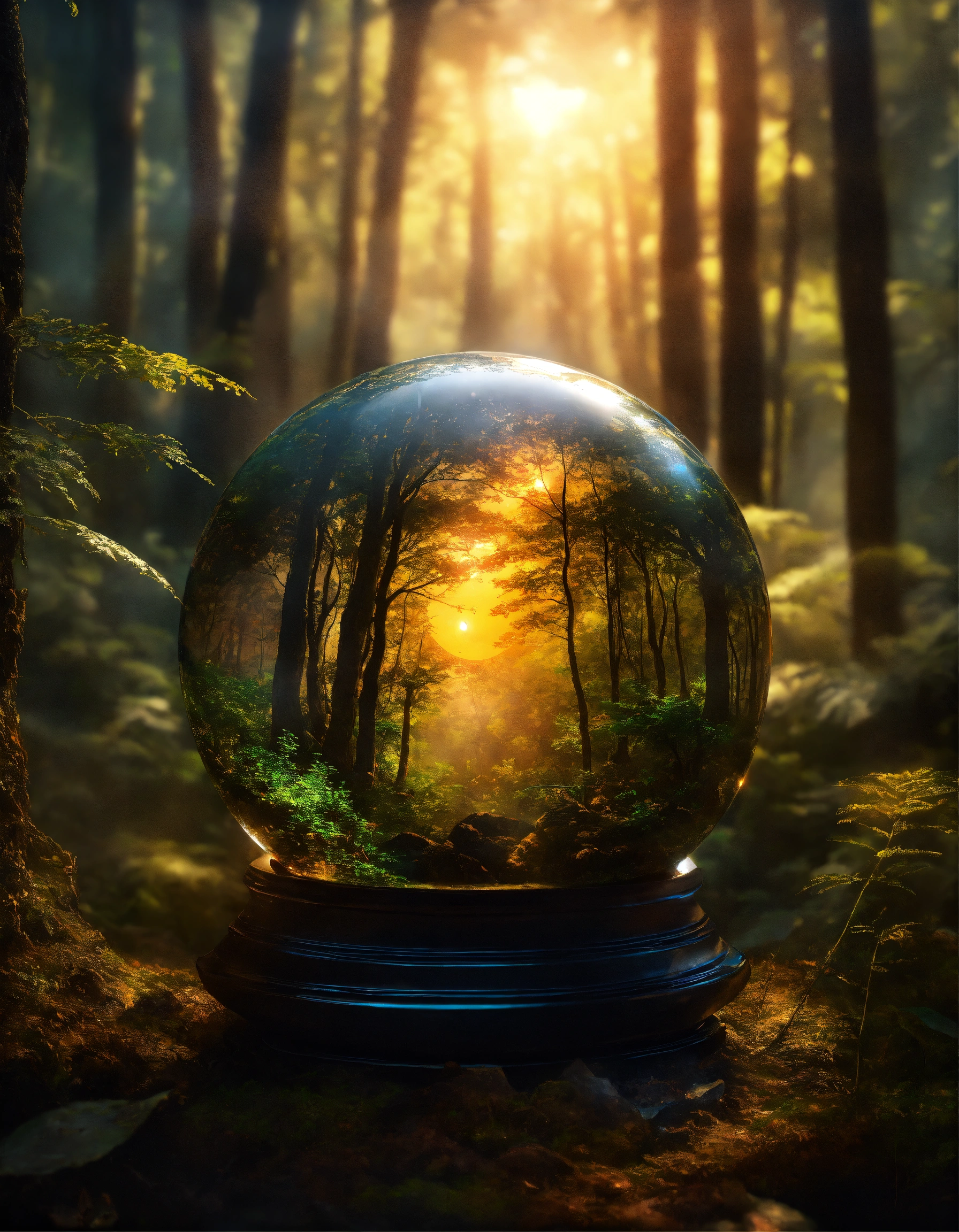 Lexica - Glowing Obsidian cuneiform in an ethereal glass orb in a ...