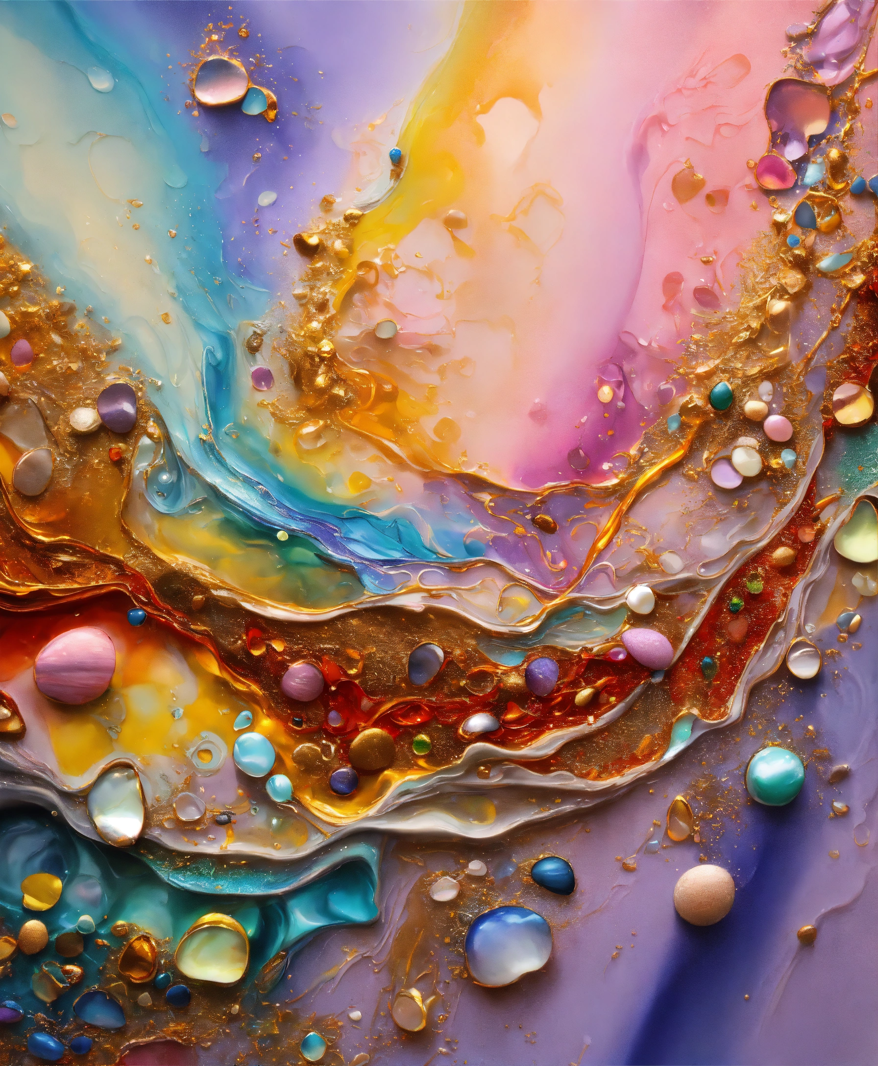 Lexica - Colorful abstract painting oil and water complex complicated ...