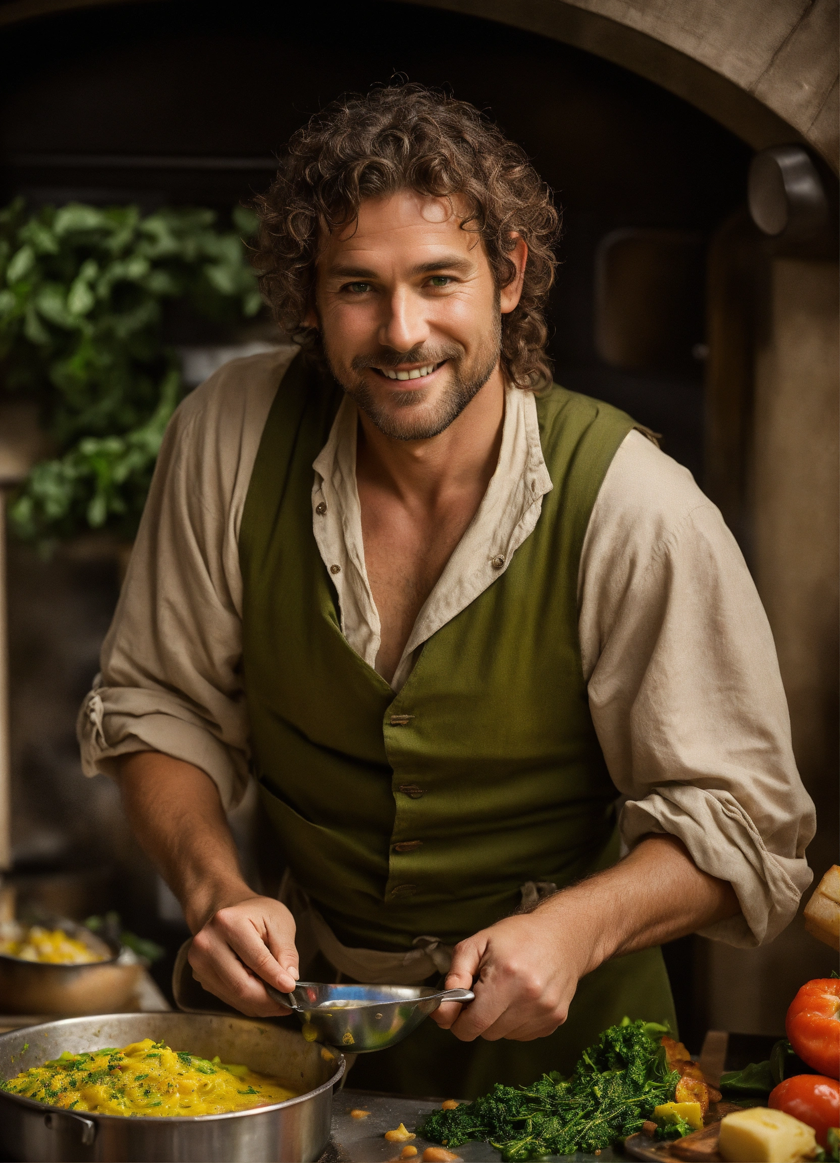 Lexica - A photographic full body image of a thin and wiry male hobbit ...