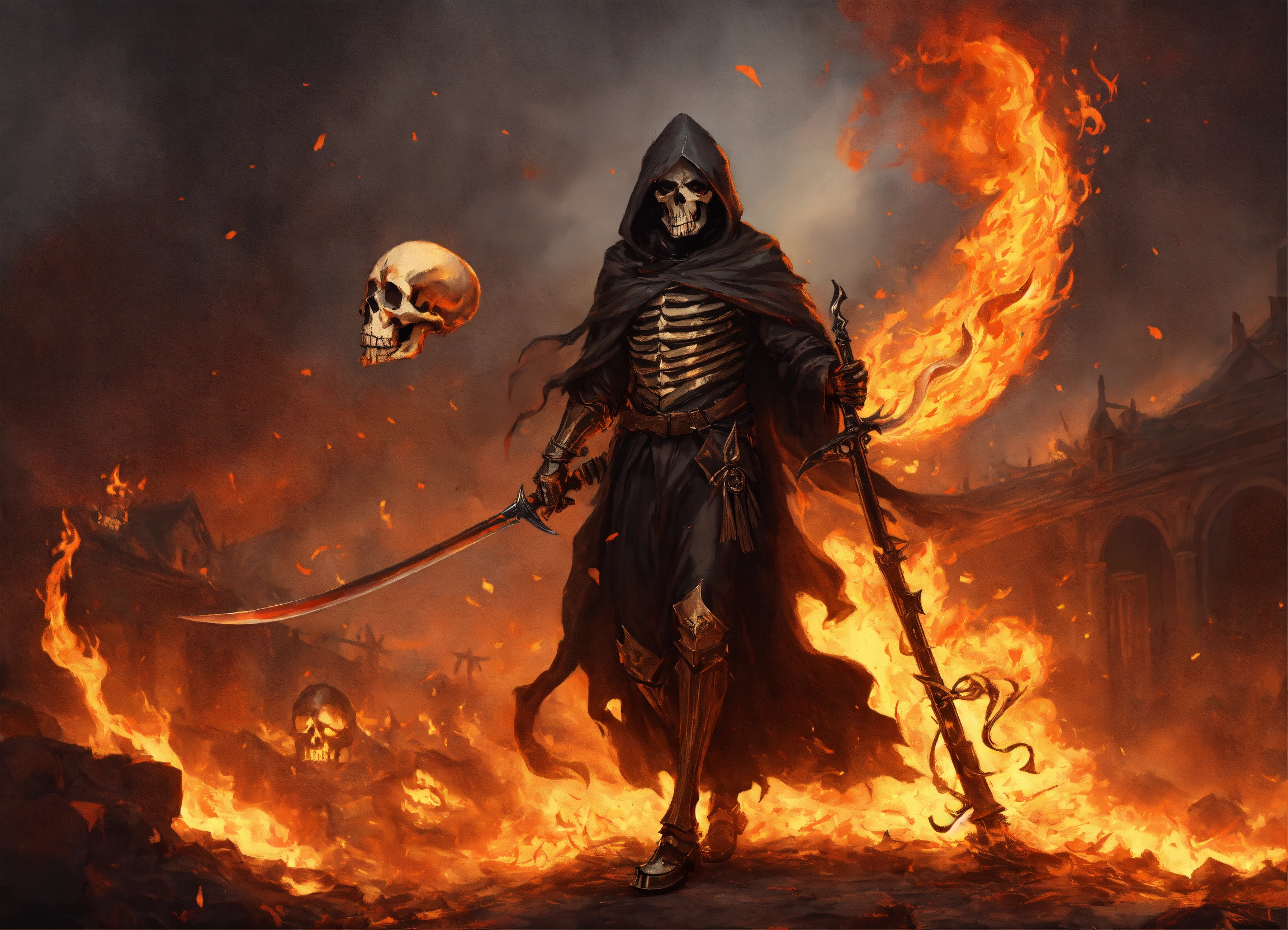 Lexica - The grim reaper with flaming scythe raised for the kill ...