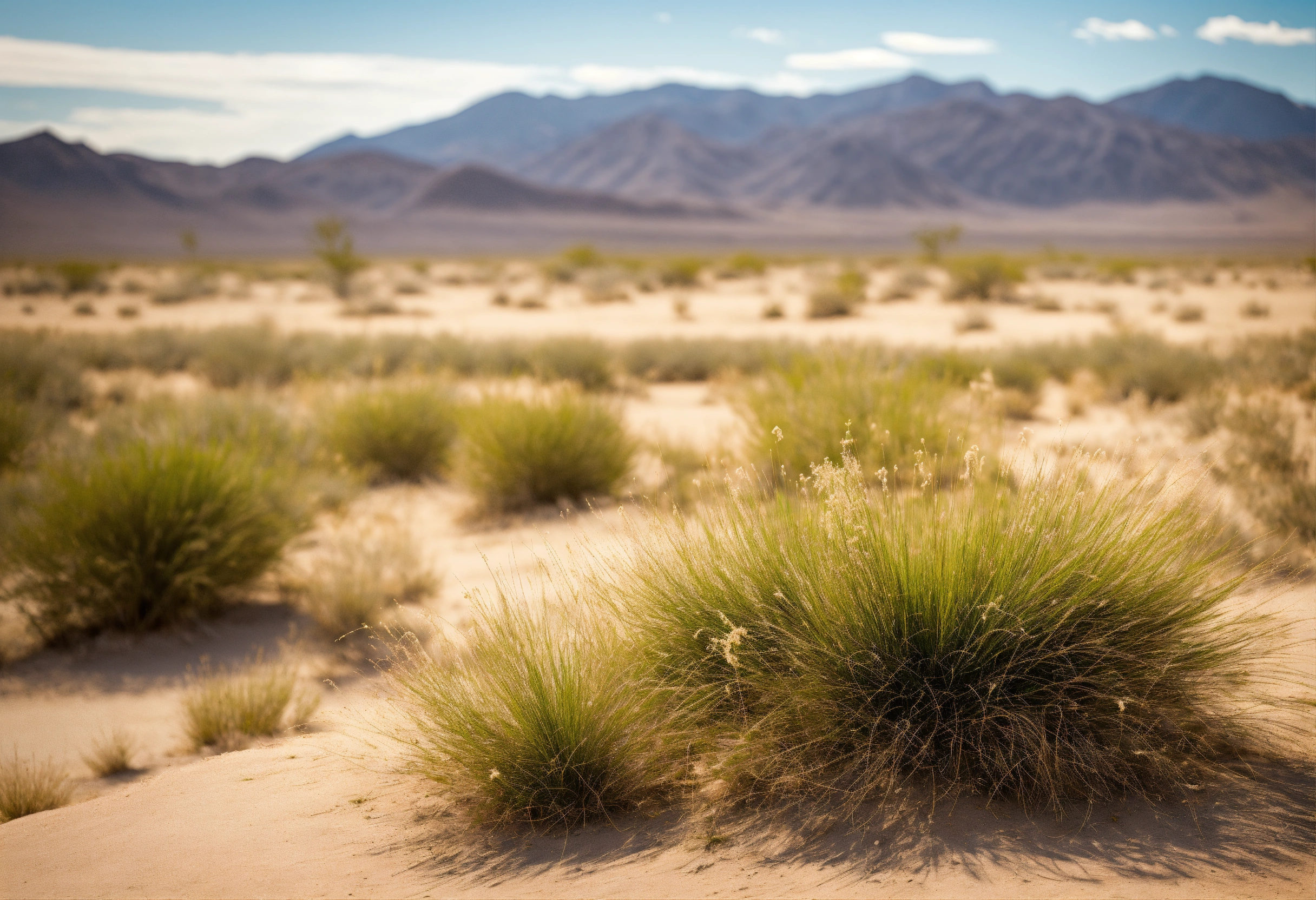 Lexica - A desert background with some grasses in the spring season