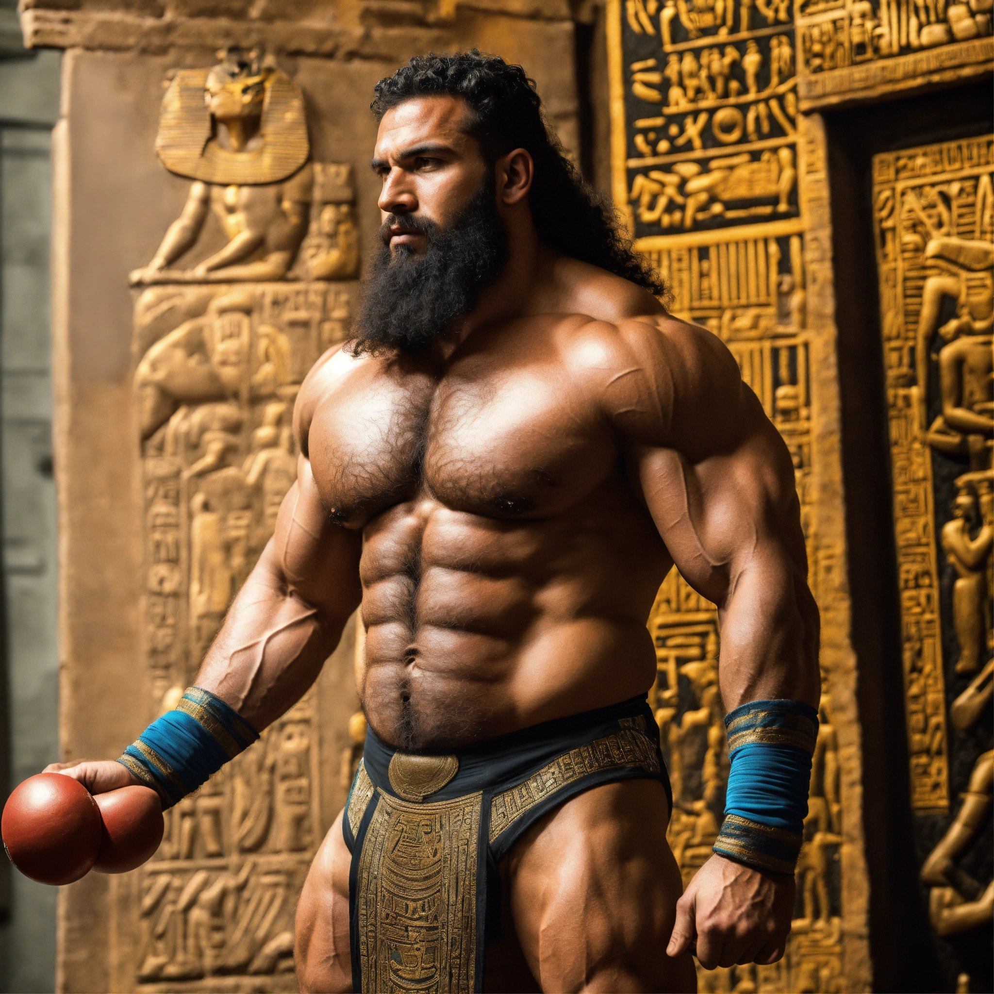 Lexica - 30-year-old hairy Ancient Egyptian man with big muscles, big ...