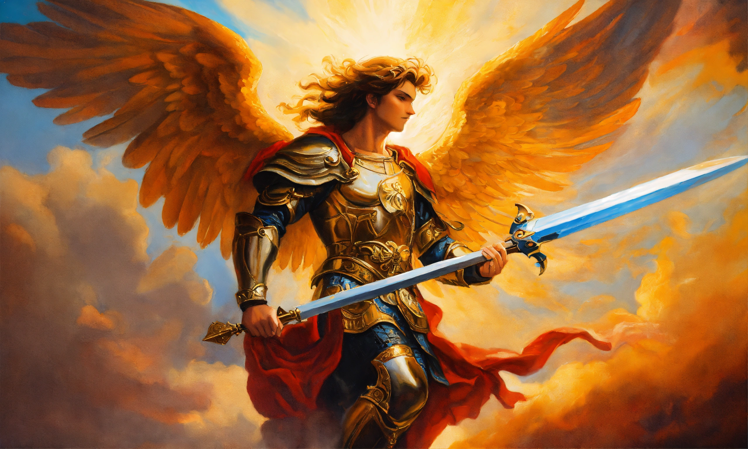 Lexica - Oil painting of archangel saint michael