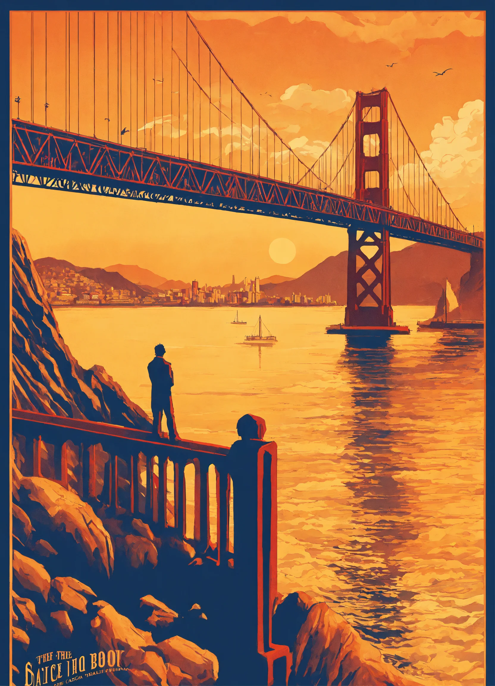 Lexica - Create a captivating background, San Francisco. vintage poster ...