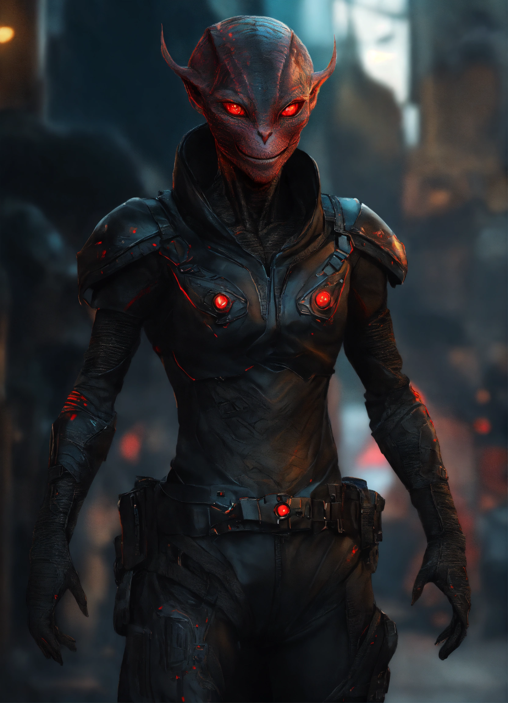 Lexica - Realistic drawing a full body portrait of an alien-human ...