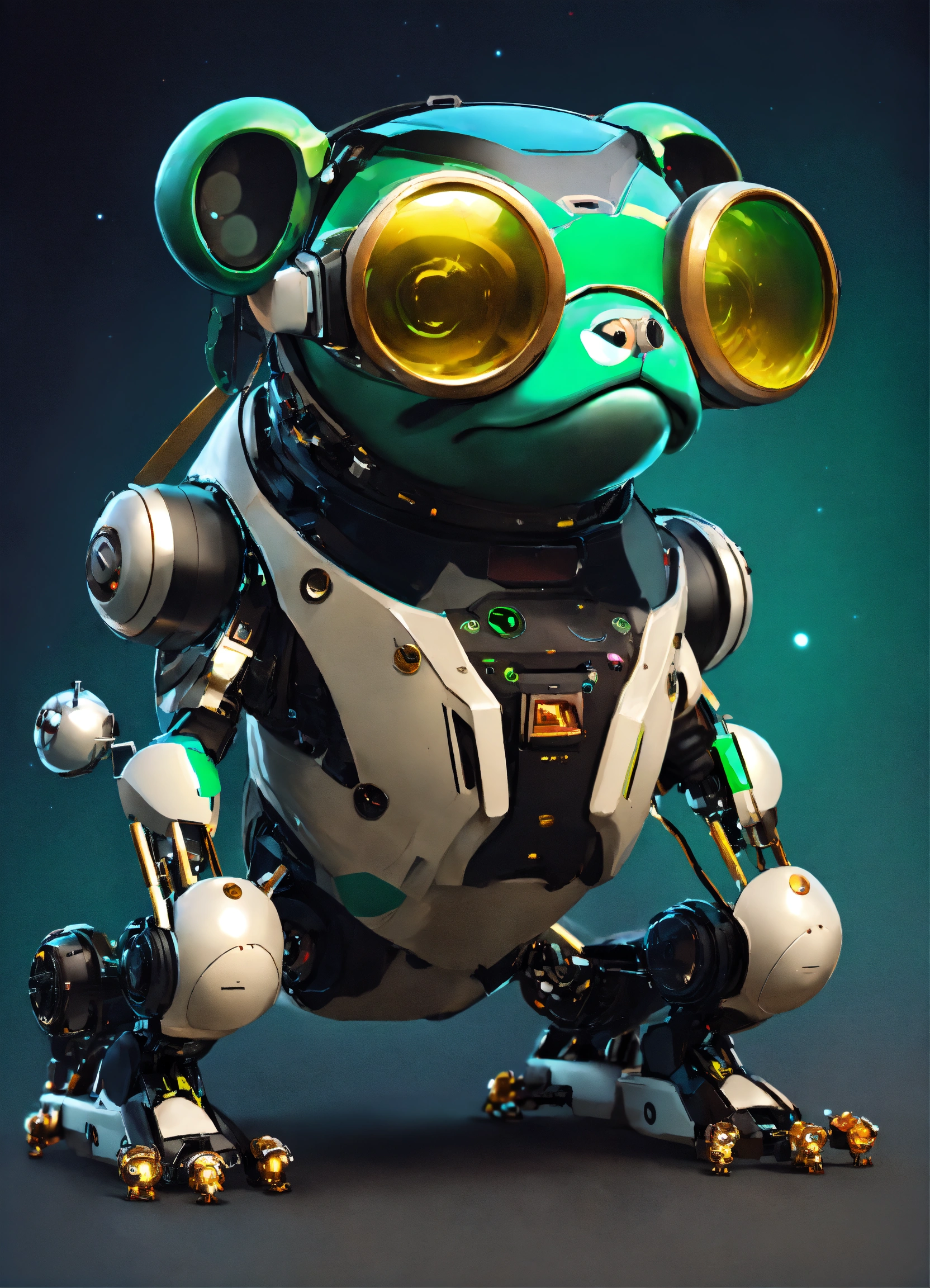 Lexica - Frog dog inu immaculate full body cyberpunk style robot with ...