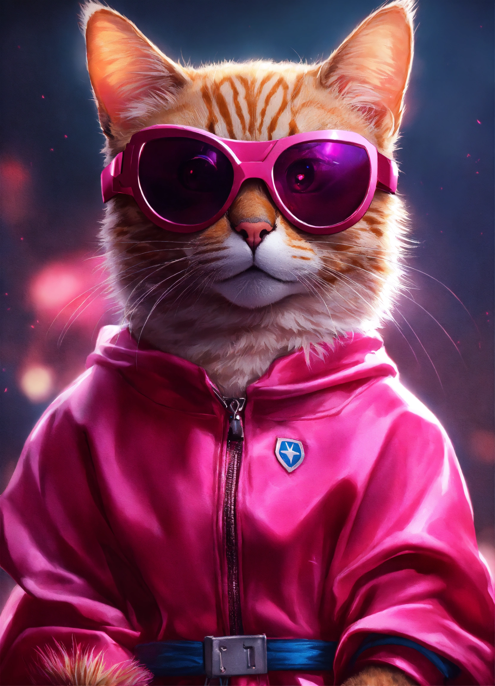 Lexica - Full-bodied portrait, cute and adorable cat wearing super hero ...