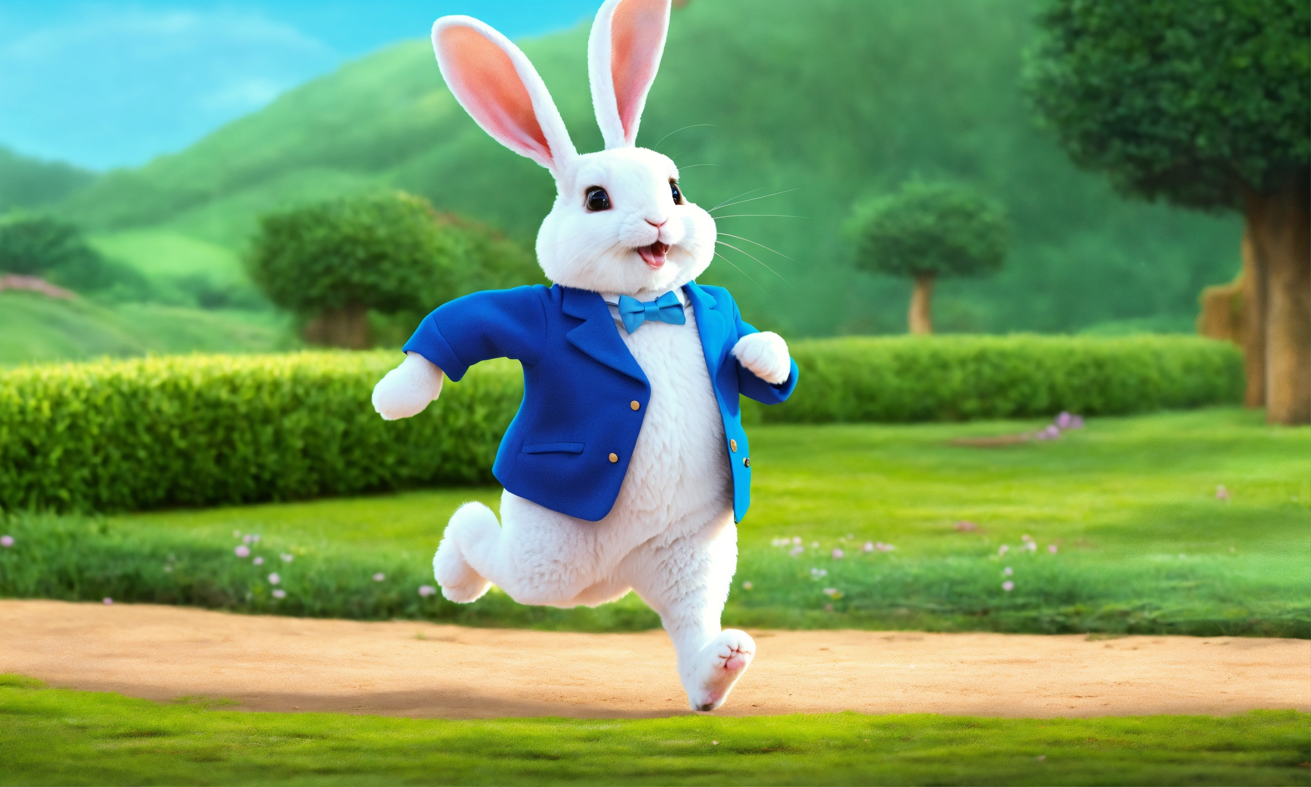 Lexica - Cartoon rabbit walking on 2 legs