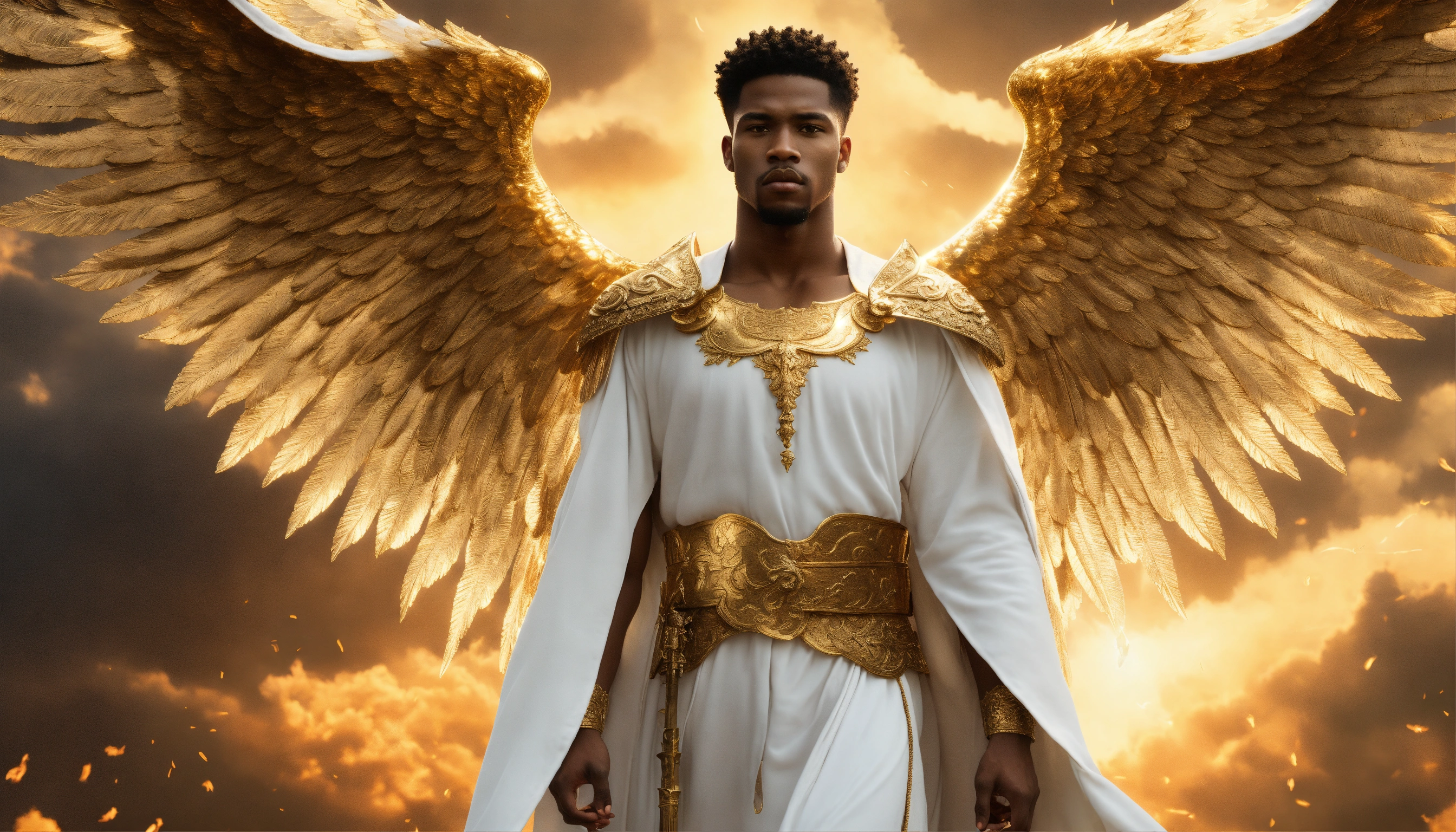 Lexica - Illustrate a view of a young handsome black man wearing a long ...