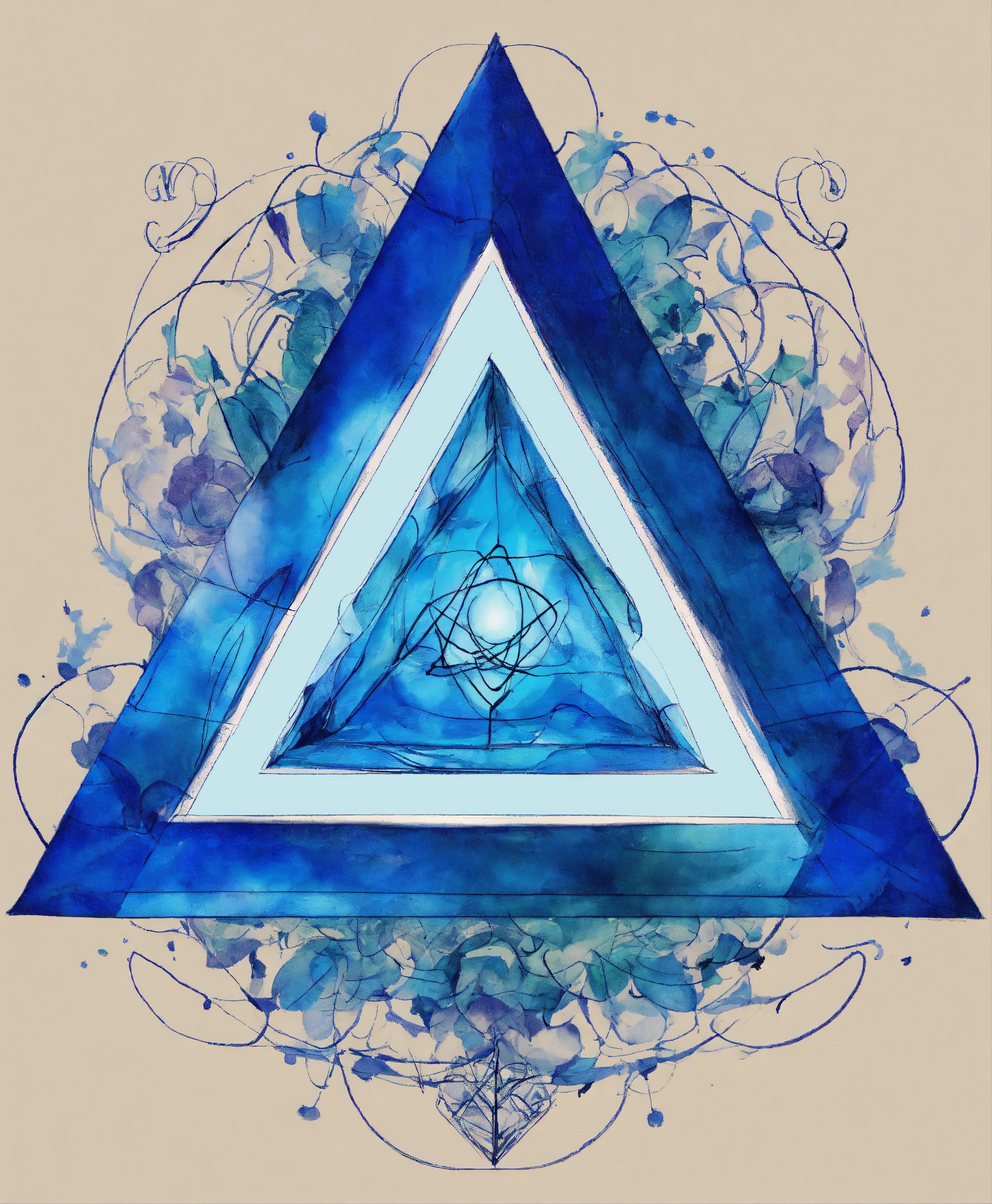 Lexica - Perfect drawing of a magical tryangle blue symbol with few ...