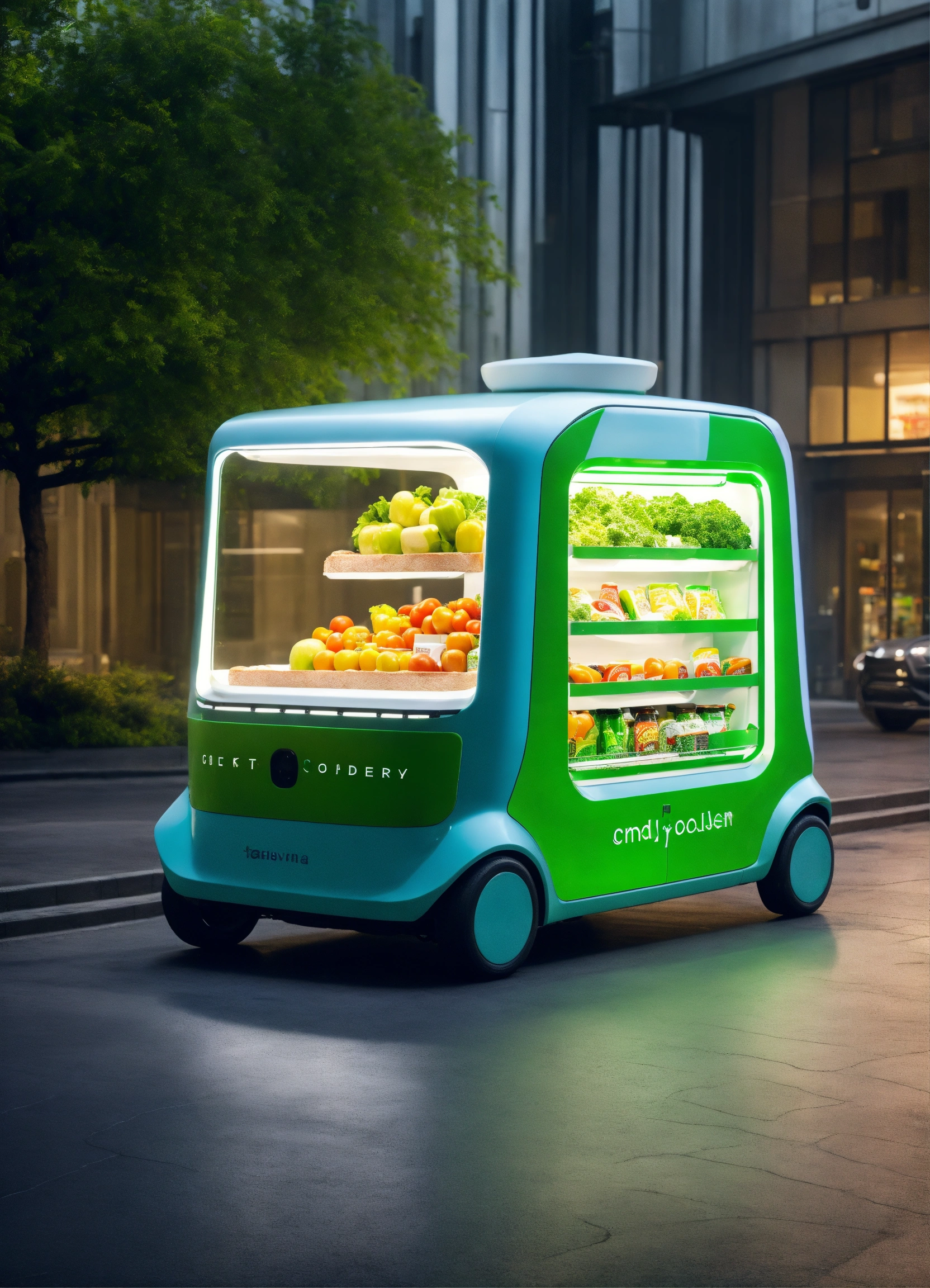 Lexica - Driverless Grocery Delivery Vehicle. Milk, Bread, Vegetables ...