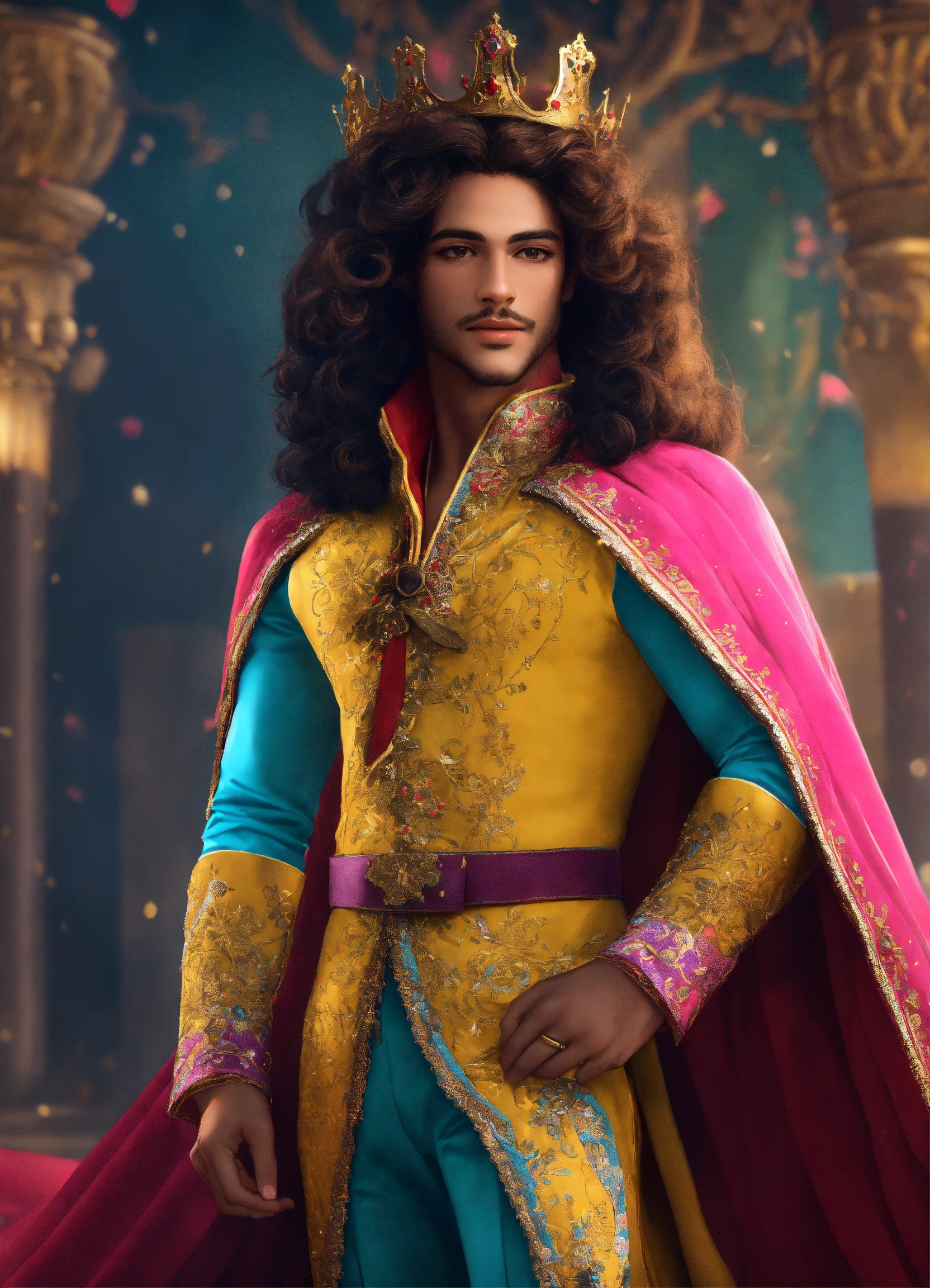 Lexica - Modern prince with his arm raised Cheerful colors full dress ...