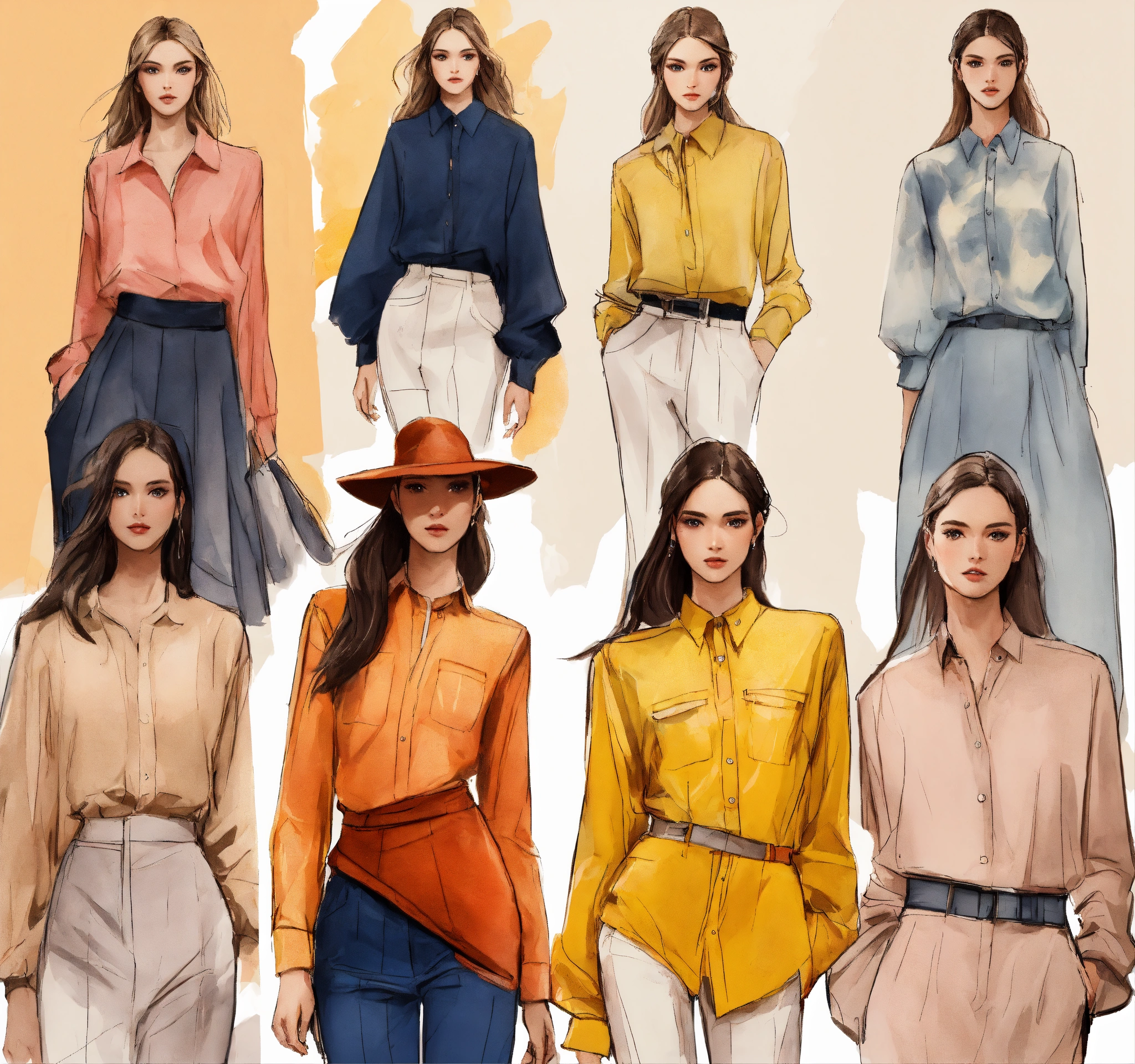 Lexica - Fashion illustrations, 12 different designs, rough sketches ...