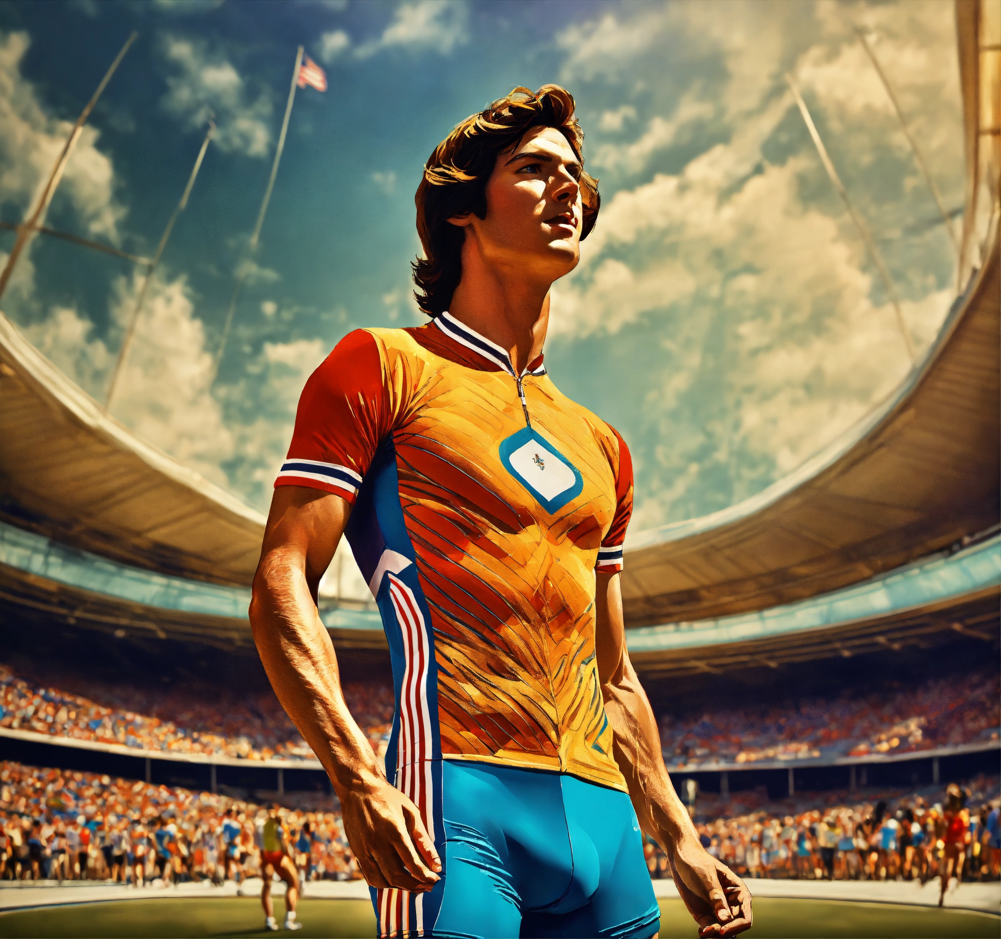 Lexica - Sky view angle shot Pop art, hyperrealist full body portrait ...
