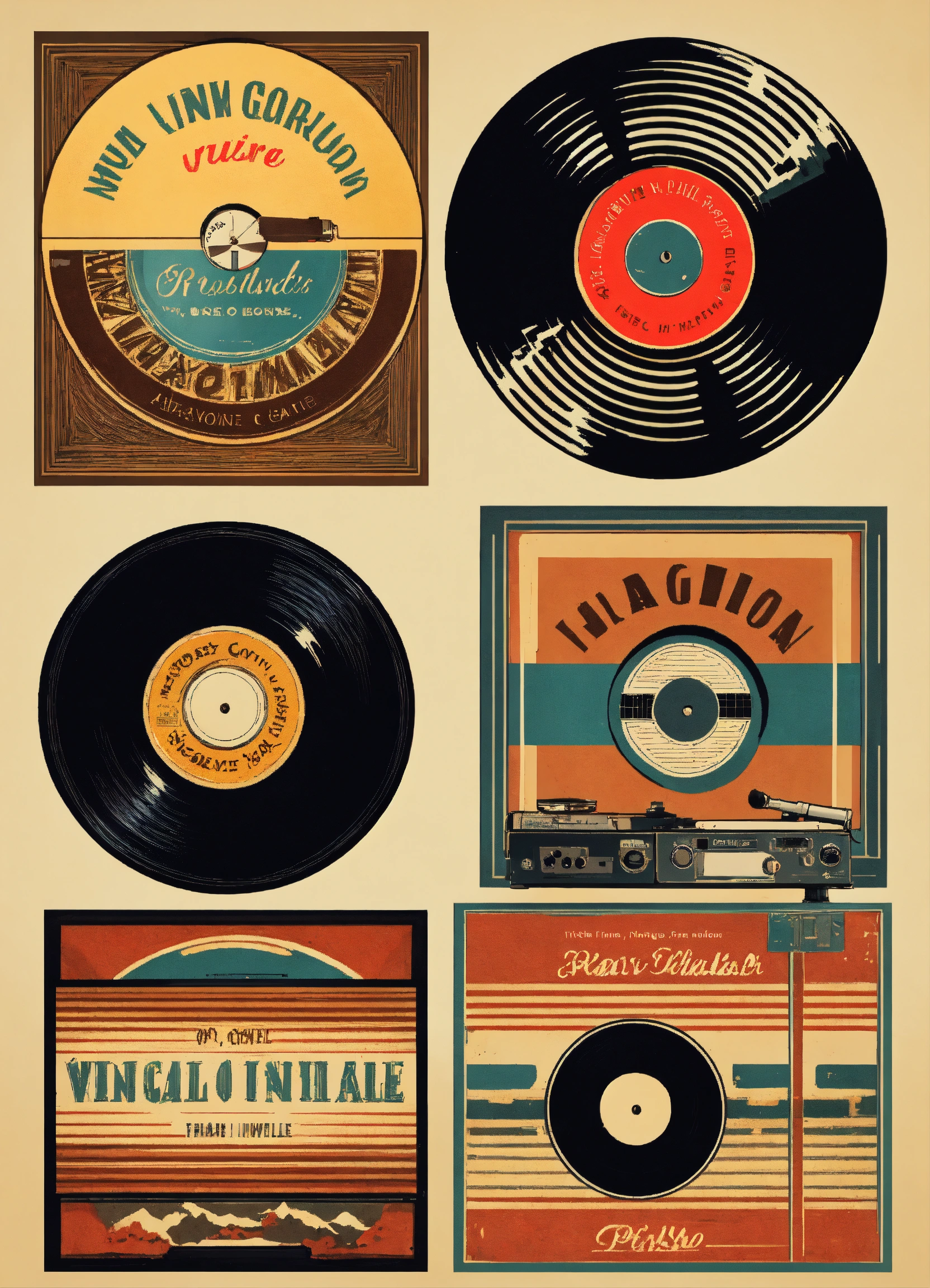 Lexica - Logo ready to print of retro vintage vinyl records