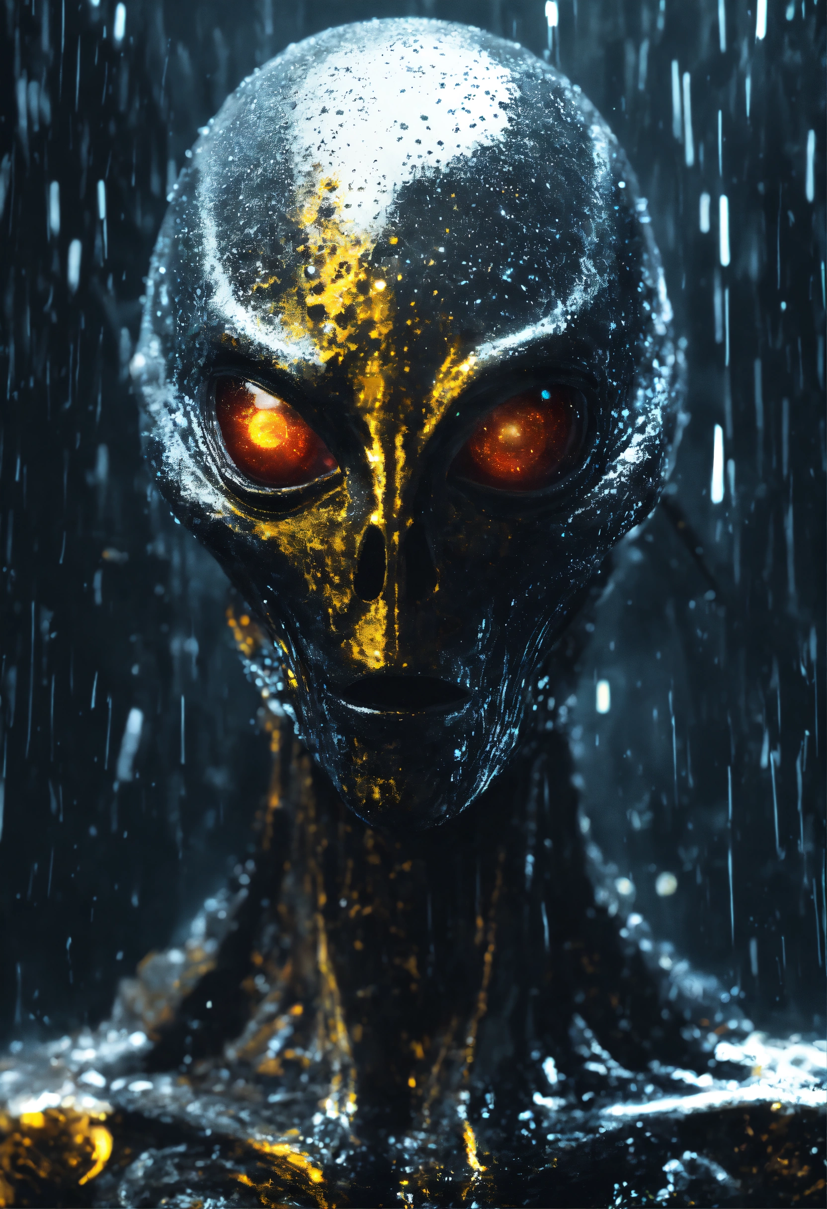 Lexica - An menacing alien with glowing eyes filled with swirling ...