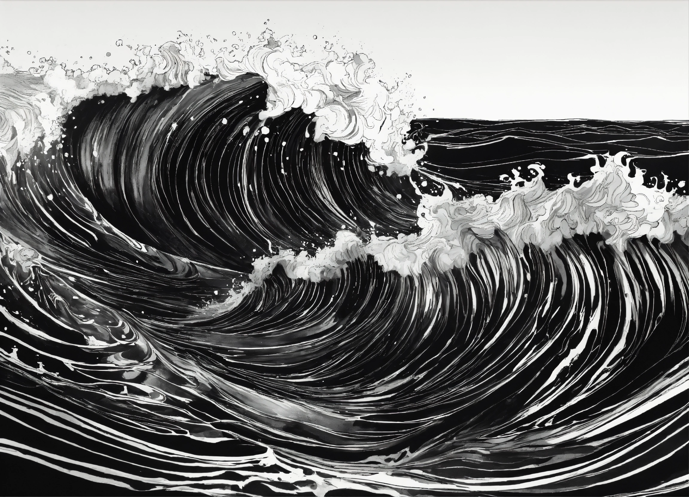 Lexica - Black ink waves illustration