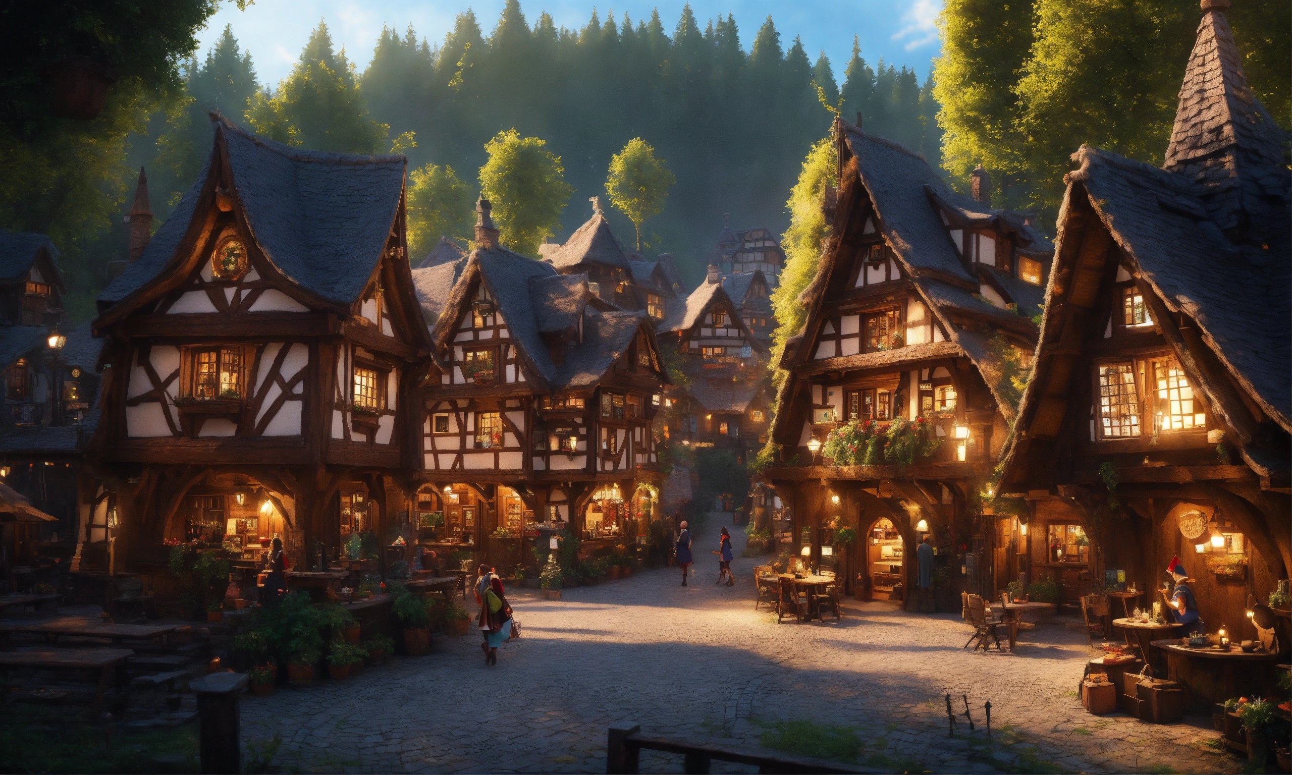 Lexica - Epic shot of ultra detailed and cozy elves city with half ...