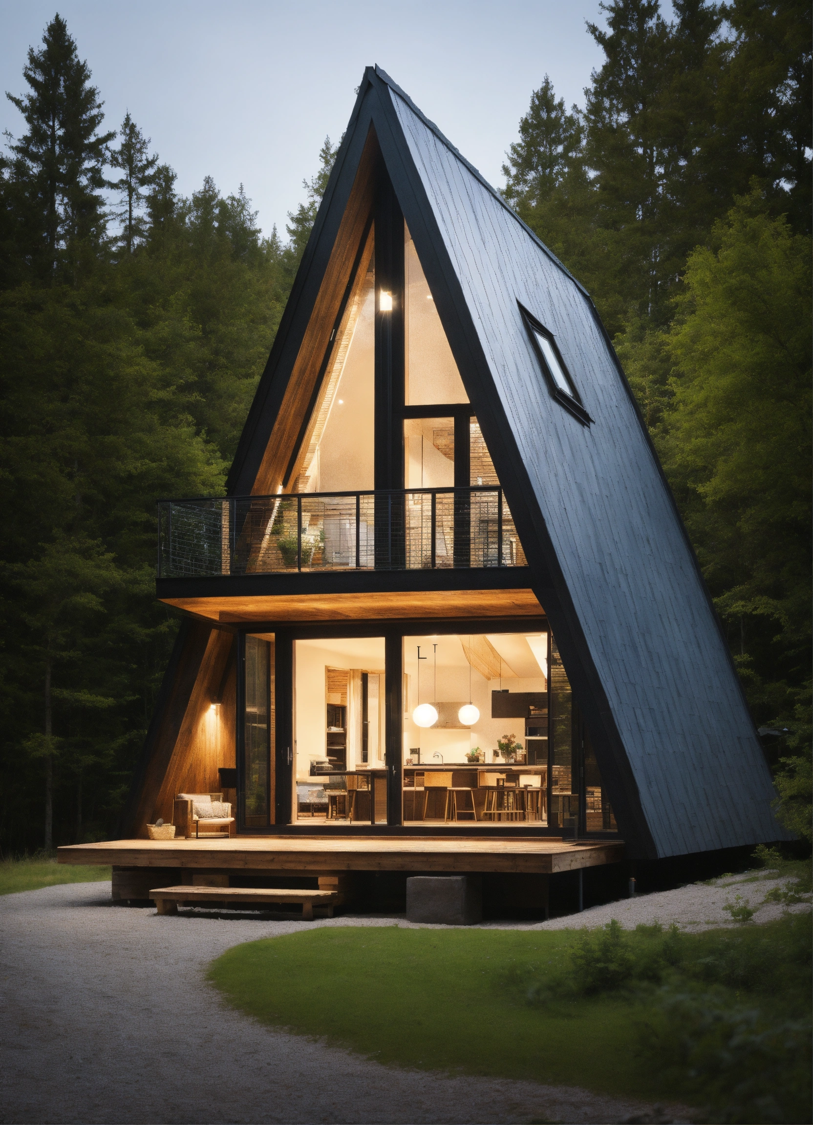 Lexica - Small a frame house modern touch, in woods, small