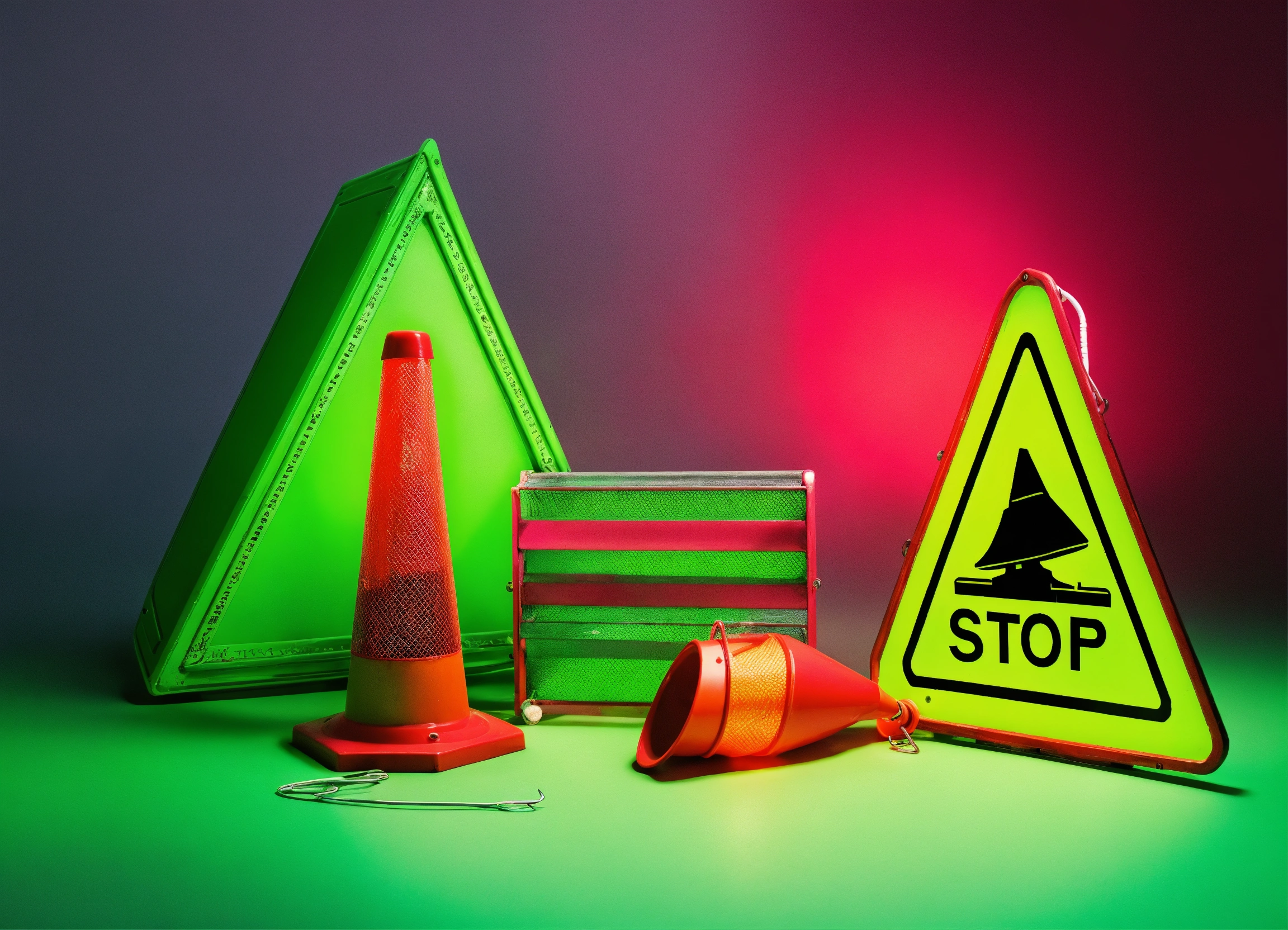 Lexica - Objects suspended in the air danger sign, stop sign, traffic ...
