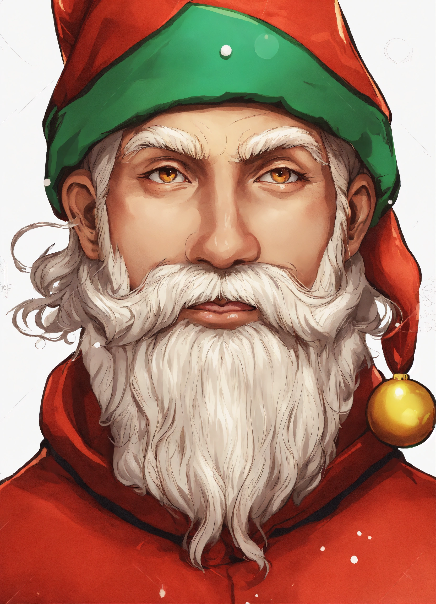 Lexica - The illustration of Santa Claus's elf in color on a white ...