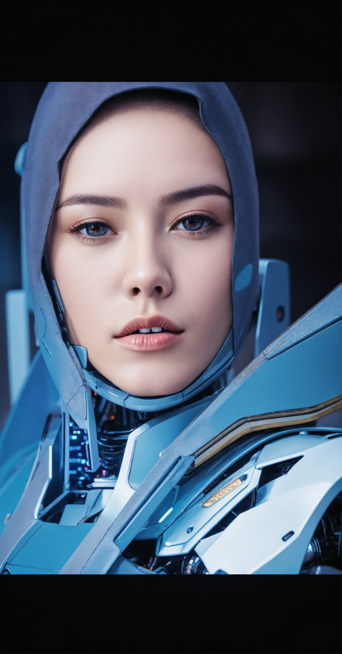 Lexica - A strong business ai robot women cover face more