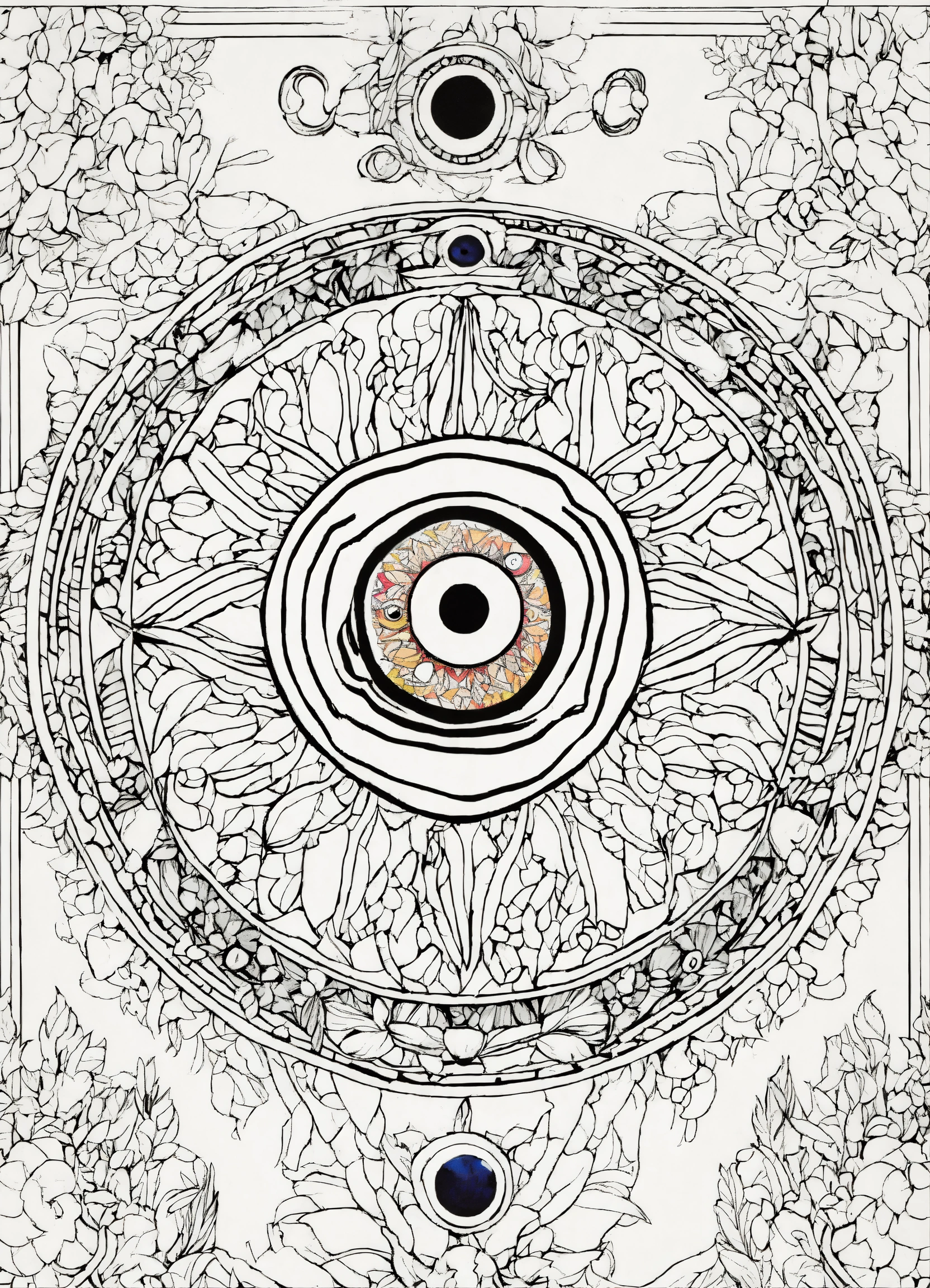 Lexica - Colouring book style image, Kurt Geiger evil eye image, no ...
